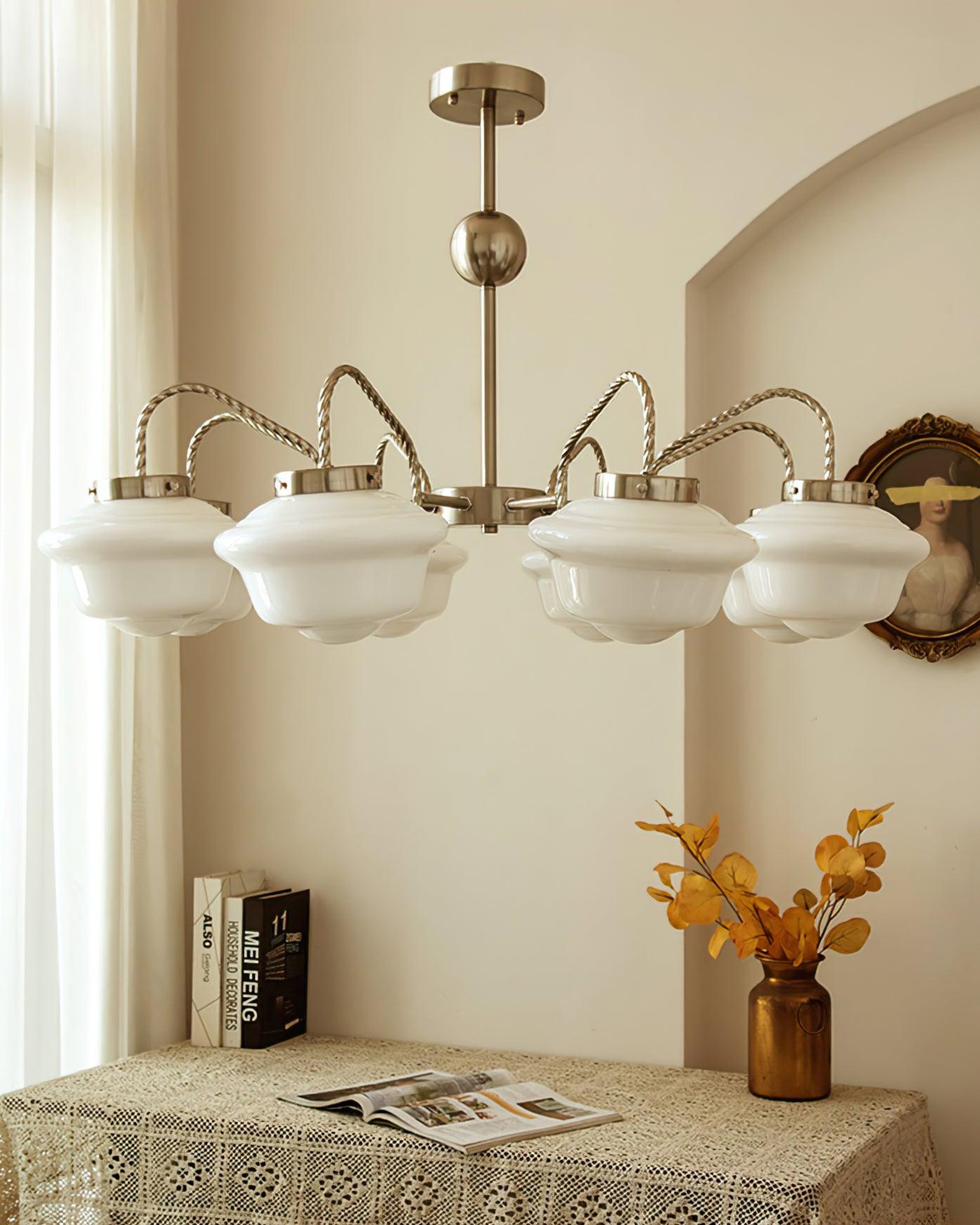 Curinel Lustre Verre Chrome Vintage