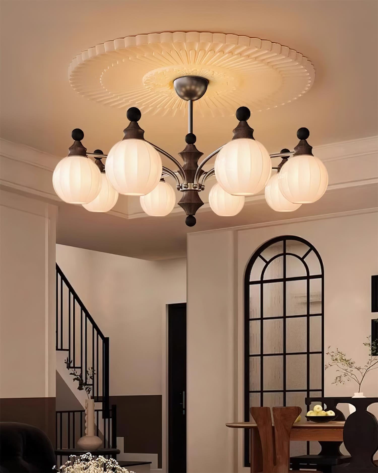 Mirena Lustre Orbe en Verre Bronze