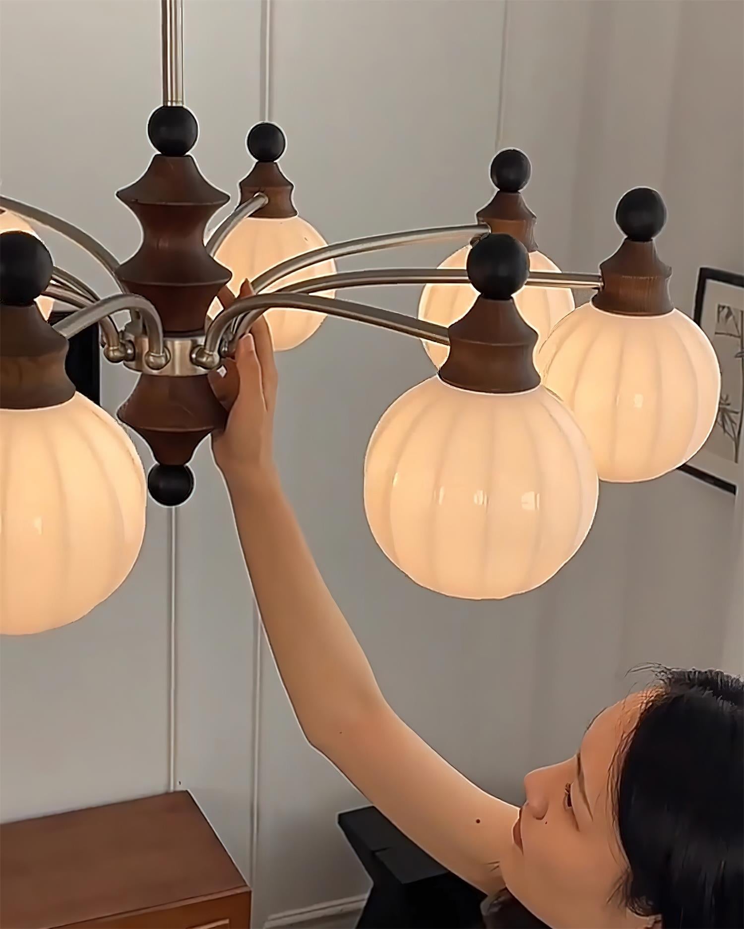 Mirena Lustre Orbe en Verre Bronze