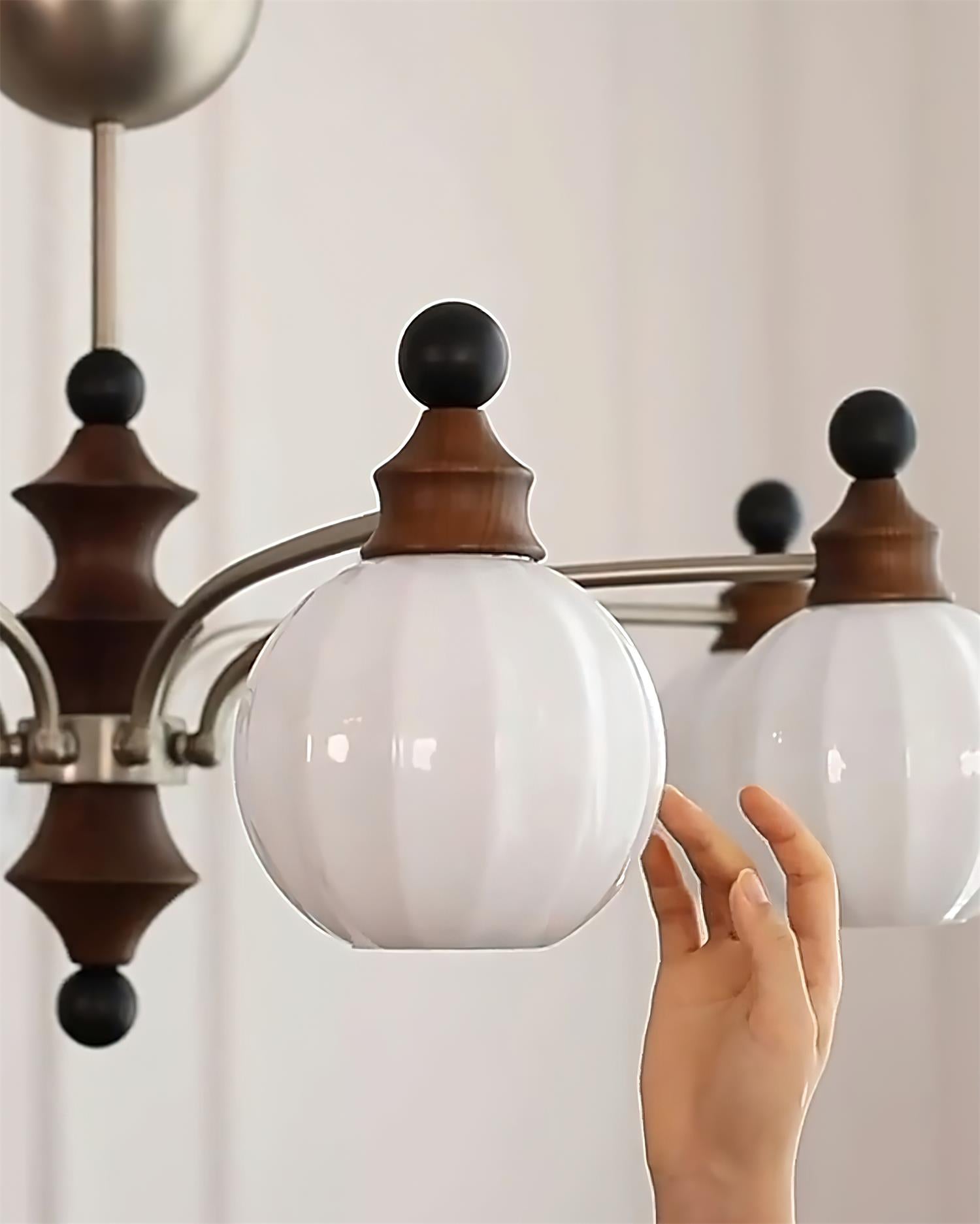 Mirena Lustre Orbe en Verre Bronze