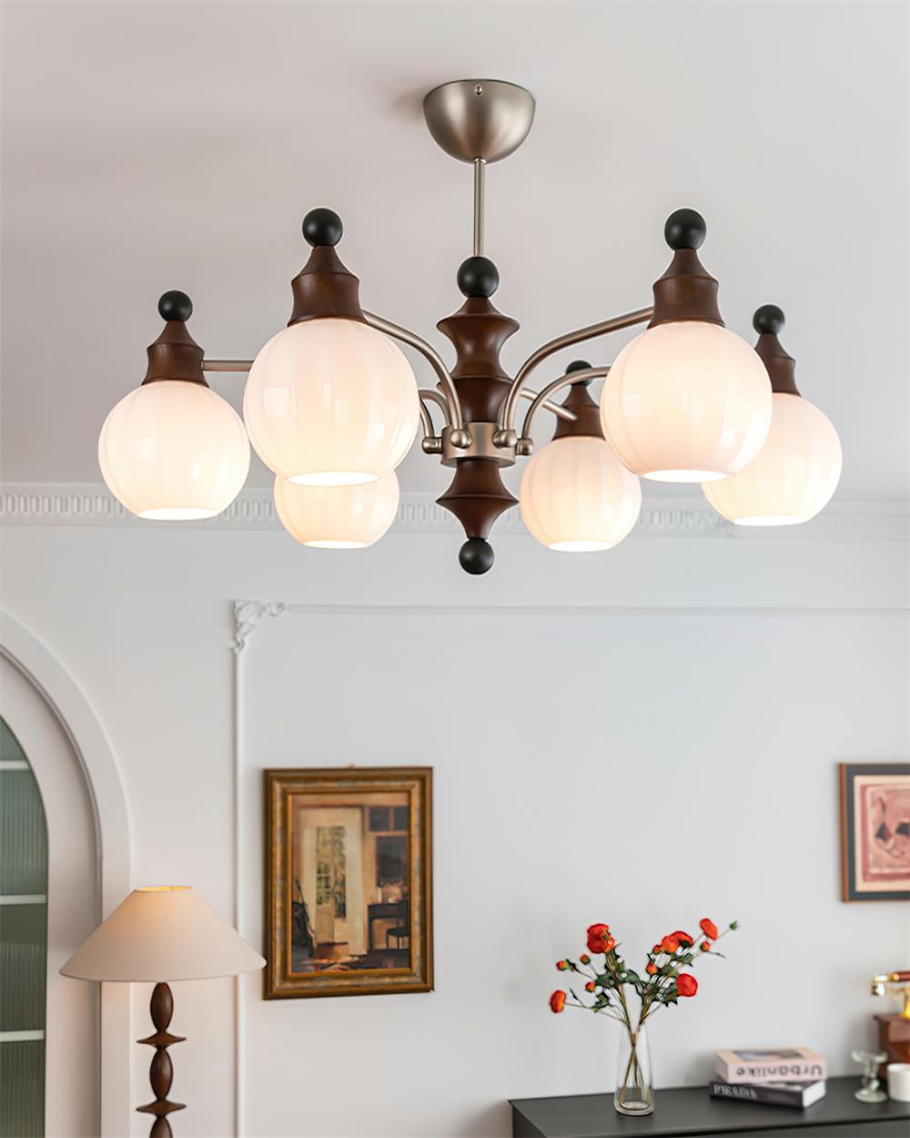 Mirena Lustre Orbe en Verre Bronze