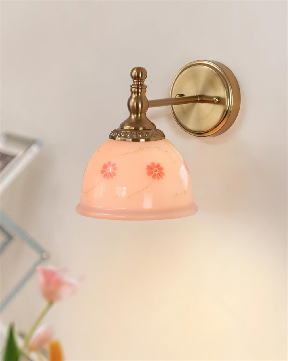 Mishya Applique Murale en Verre Floral