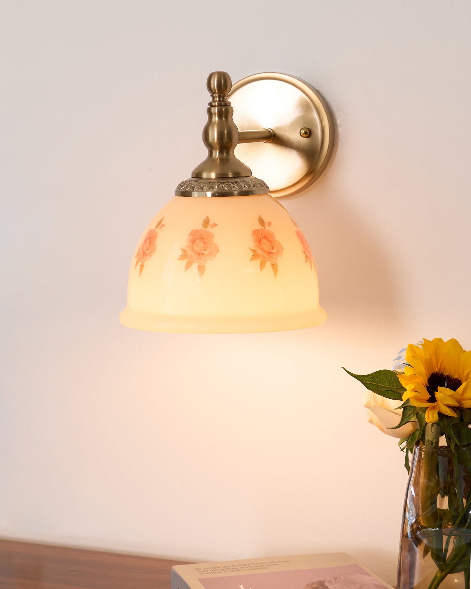 Mishya Applique Murale en Verre Floral