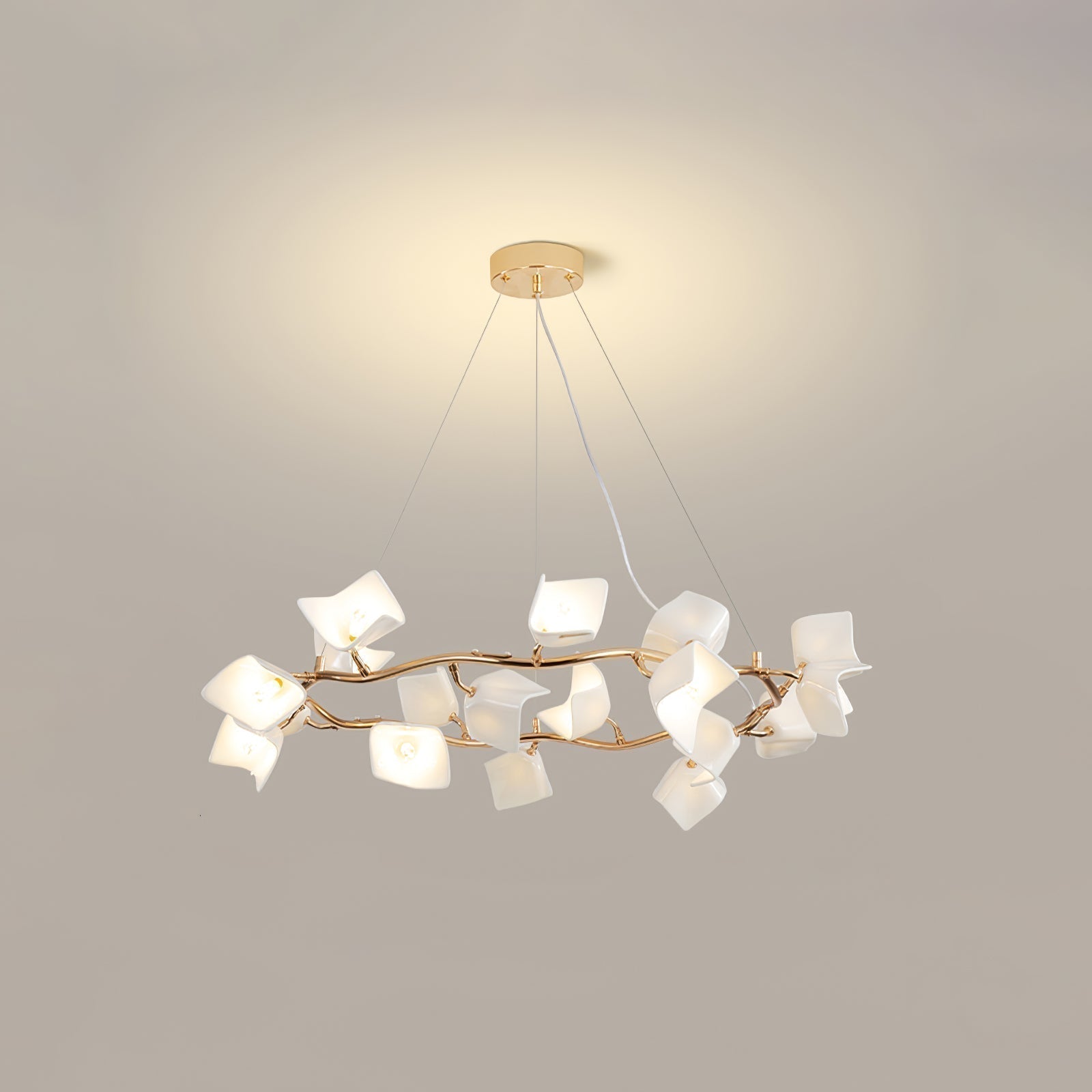 Arthearae Lustre Postmoderne de Luxe en Céramique Florale