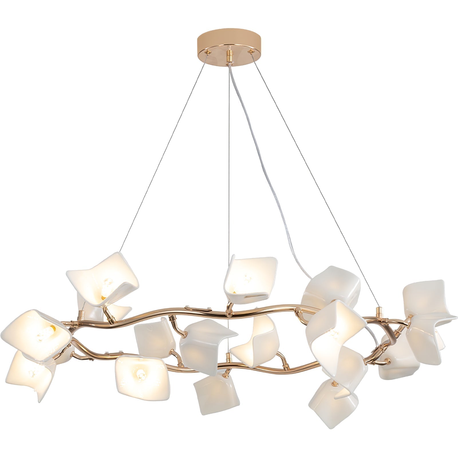 Arthearae Lustre Postmoderne de Luxe en Céramique Florale