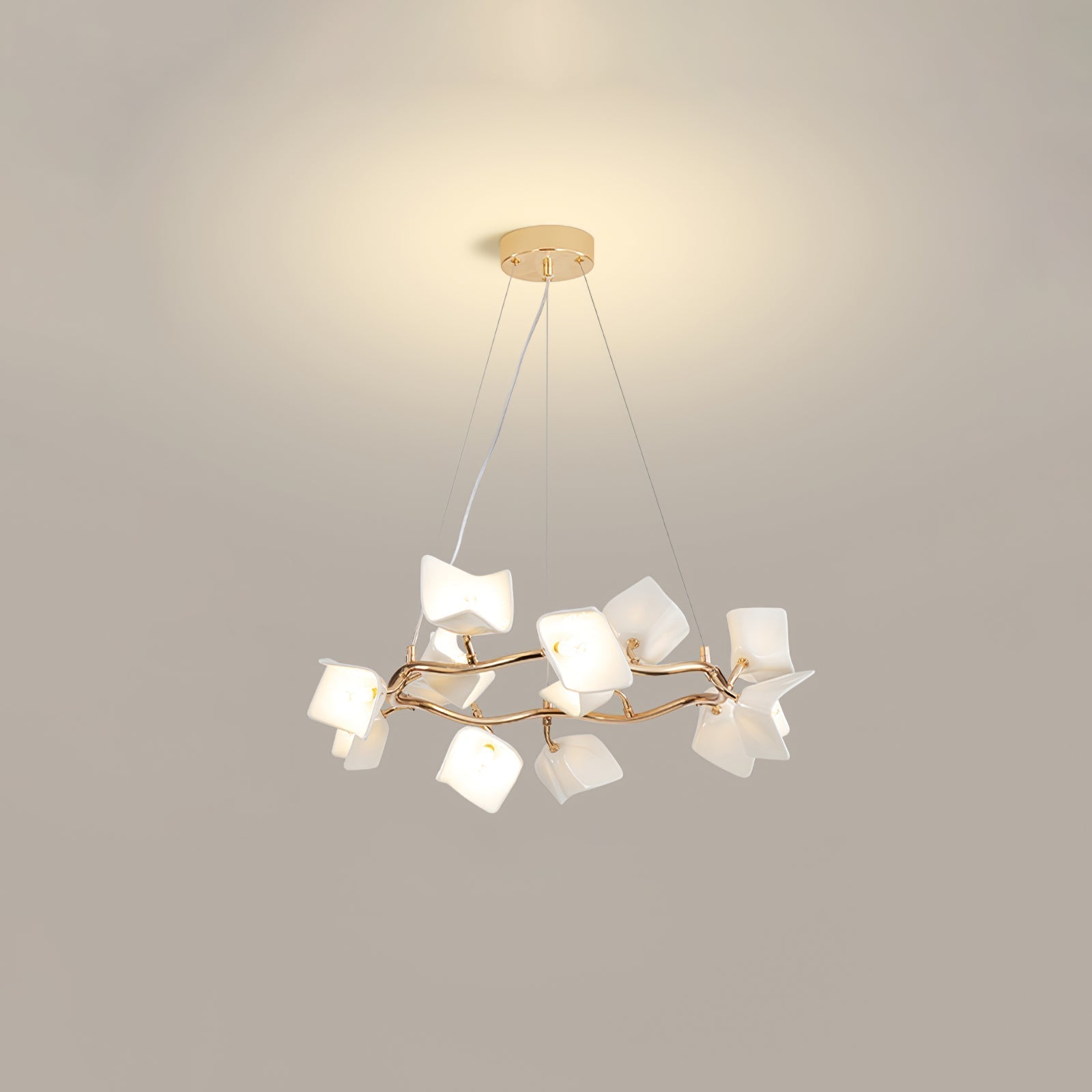 Arthearae Lustre Postmoderne de Luxe en Céramique Florale