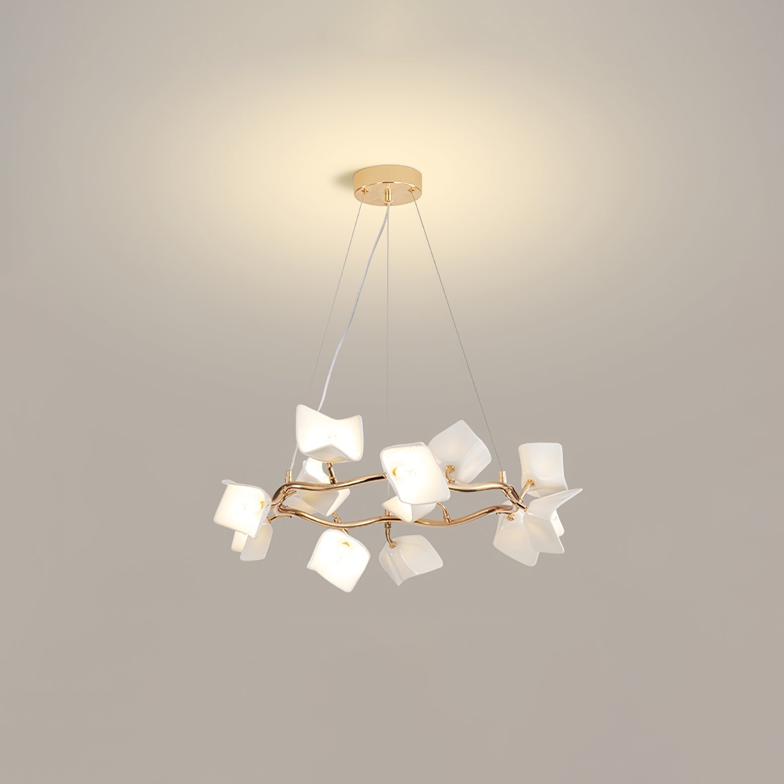 Arthearae Lustre Postmoderne de Luxe en Céramique Florale