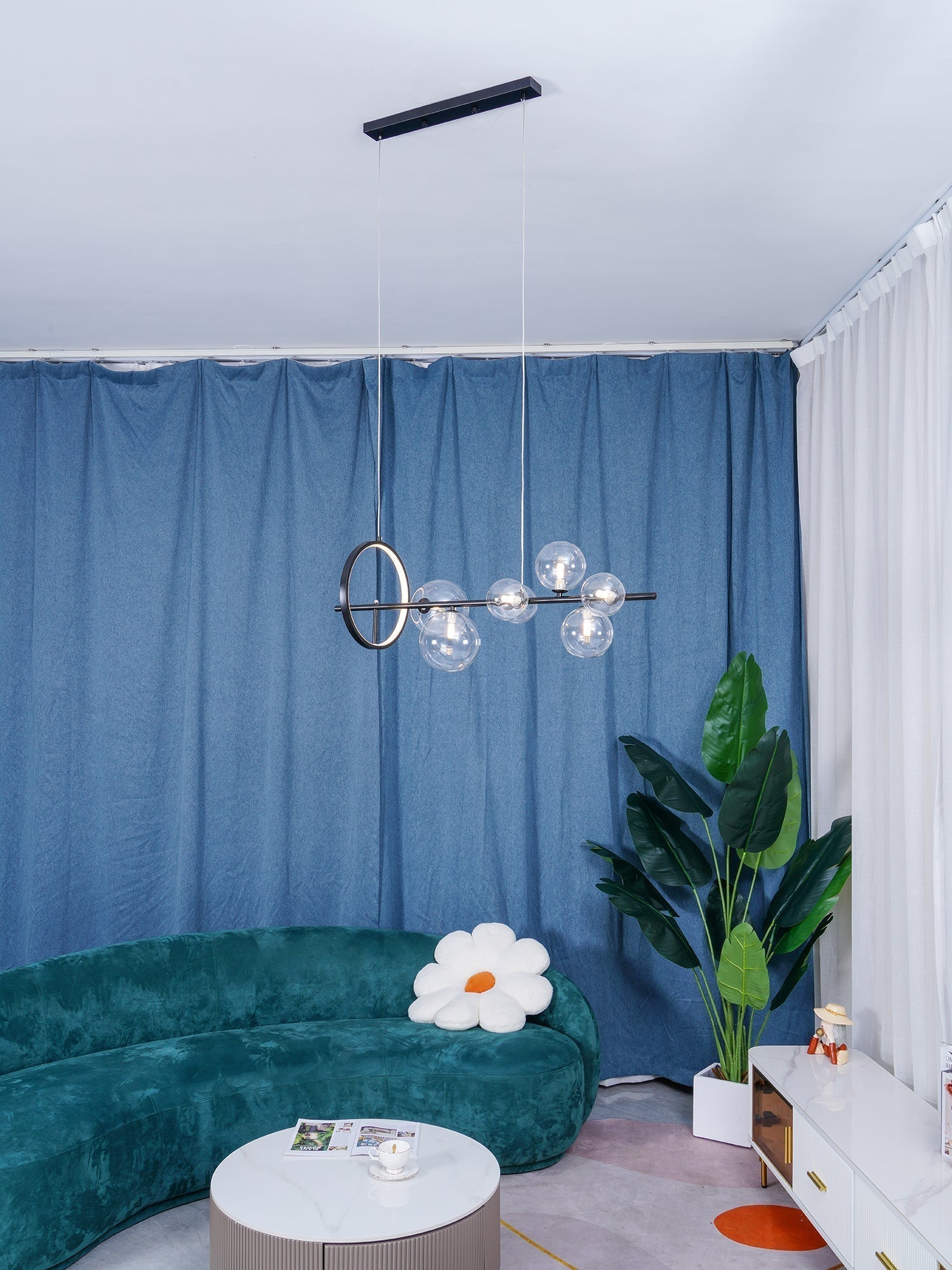 Lustra Lustre Verre Bulles Nordic Noir