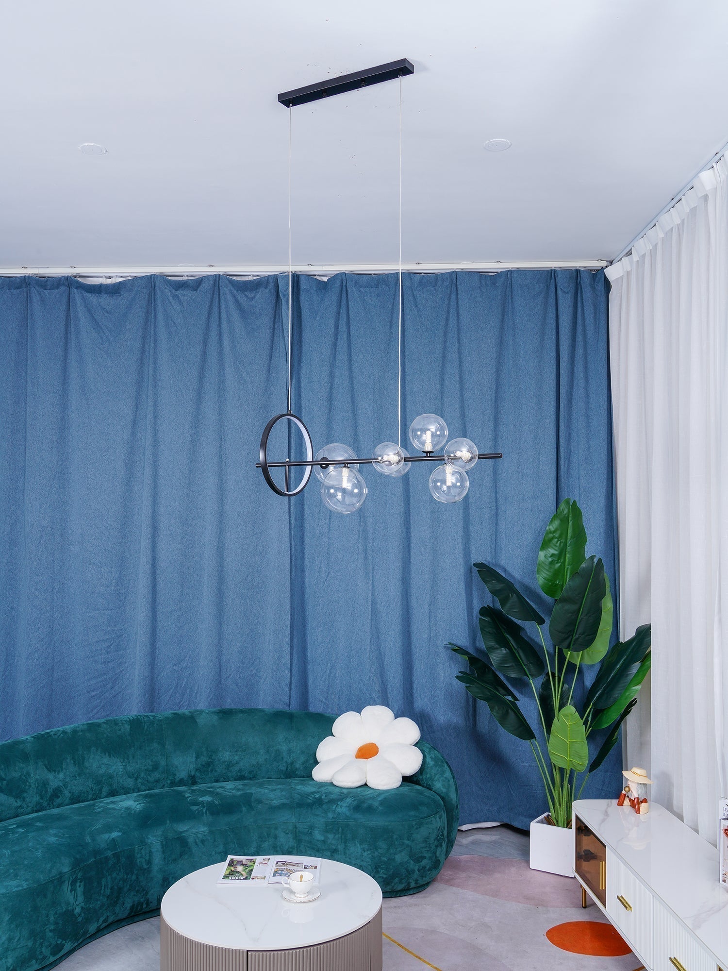 Lustra Lustre Verre Bulles Nordic Noir
