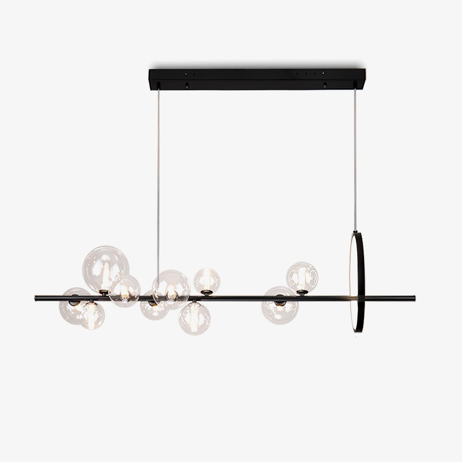 Lustra Lustre Verre Bulles Nordic Noir