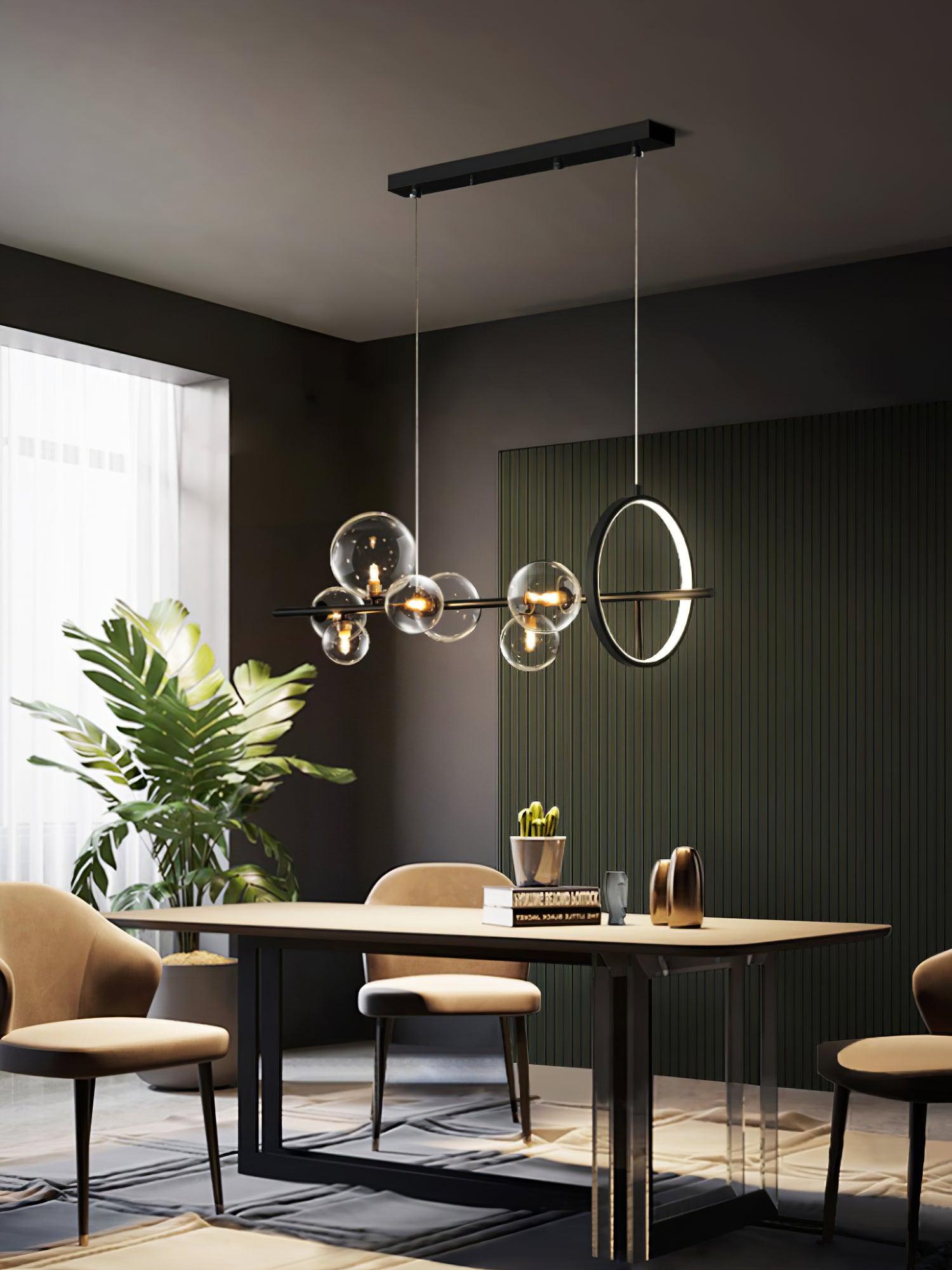 Lustra Lustre Verre Bulles Nordic Noir