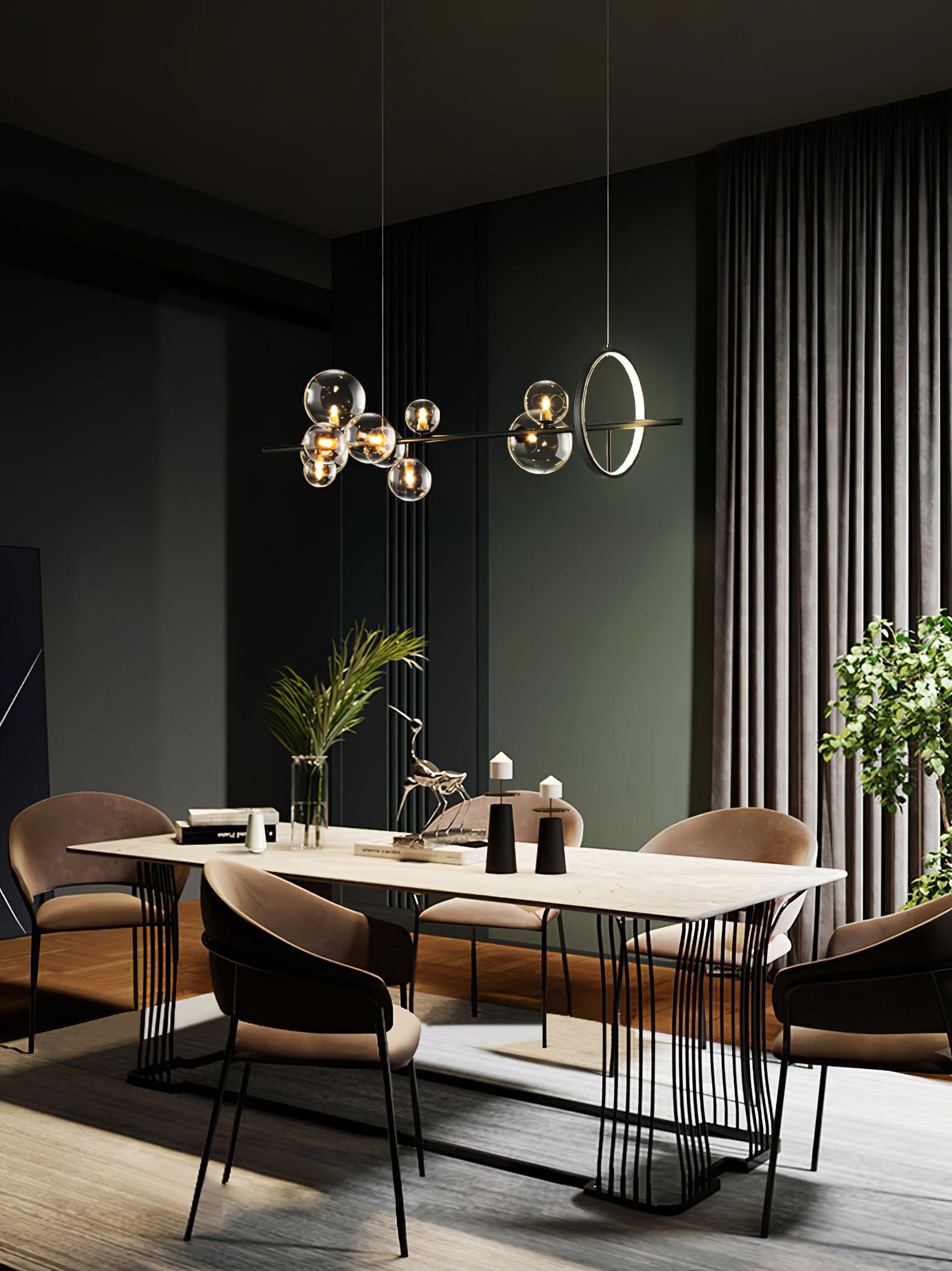 Lustra Lustre Verre Bulles Nordic Noir