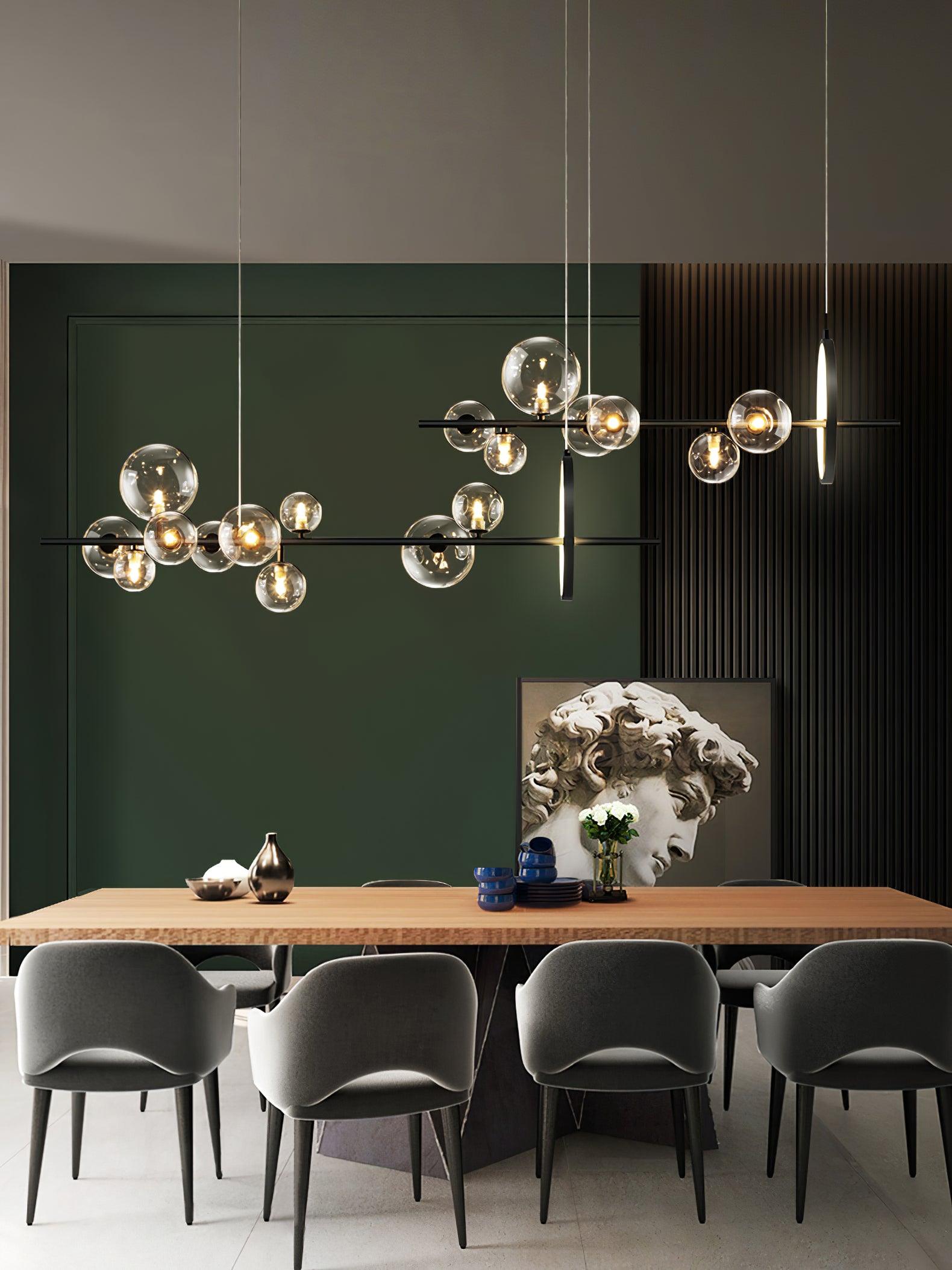 Lustra Lustre Verre Bulles Nordic Noir