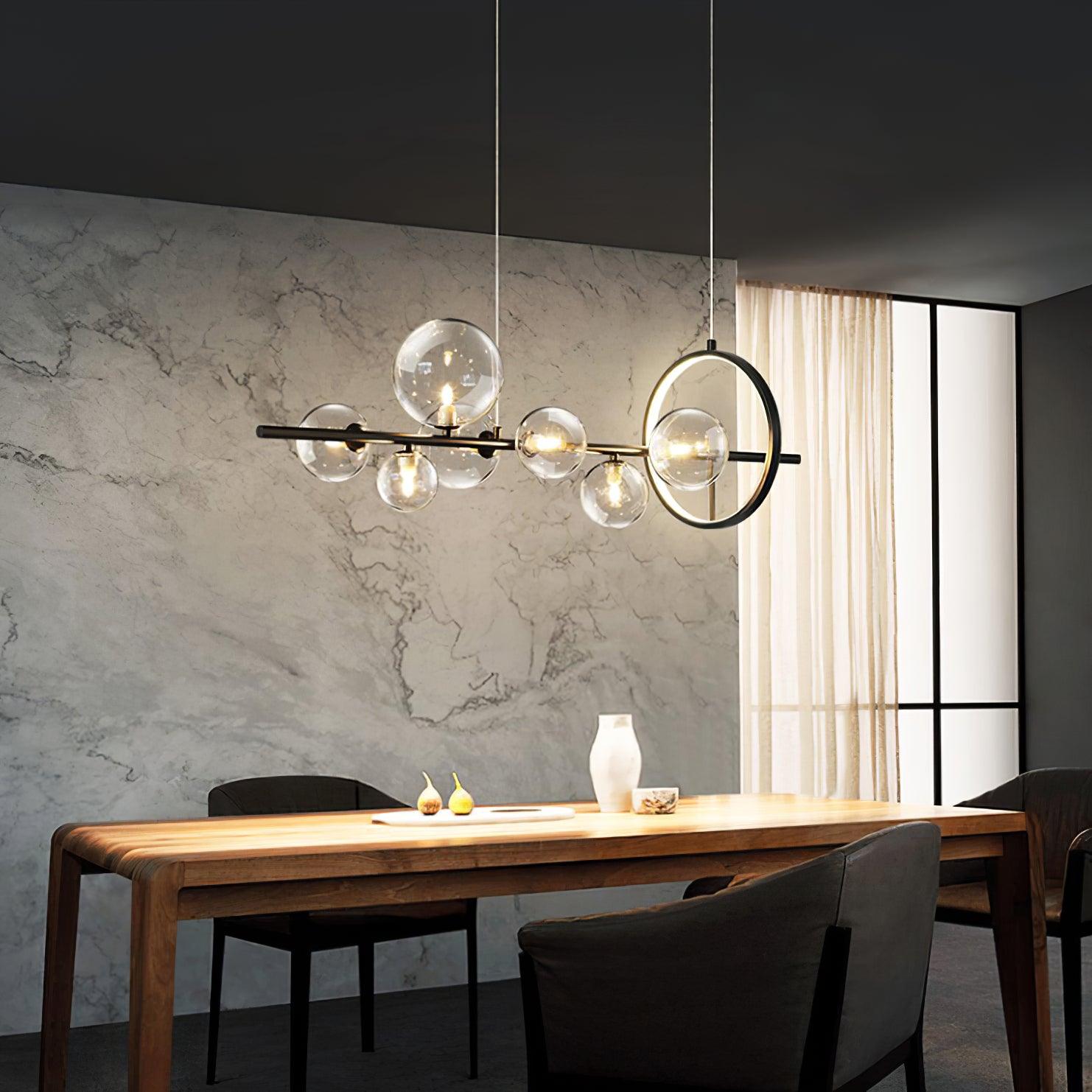 Lustra Lustre Verre Bulles Nordic Noir