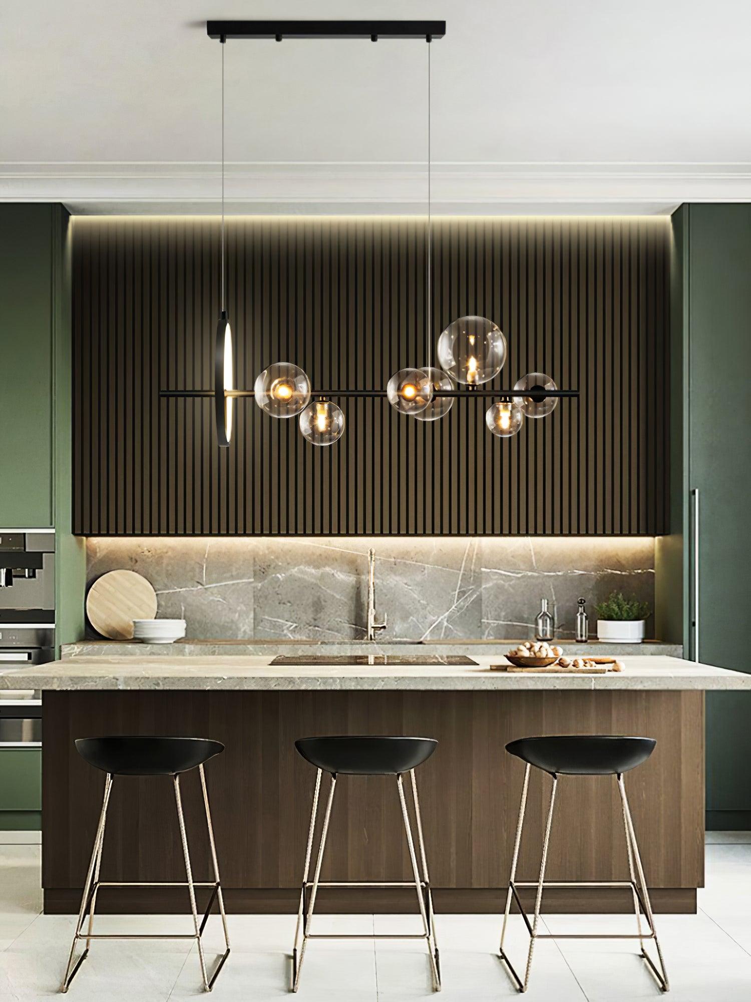 Lustra Lustre Verre Bulles Nordic Noir