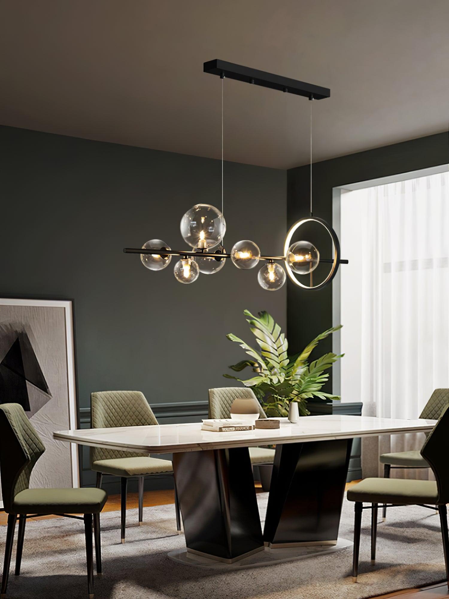 Lustra Lustre Verre Bulles Nordic Noir