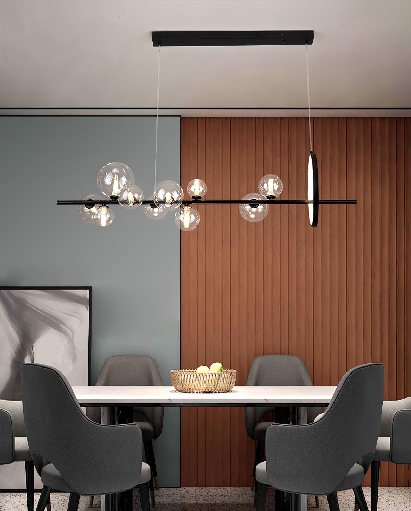 Lustra Lustre Verre Bulles Nordic Noir