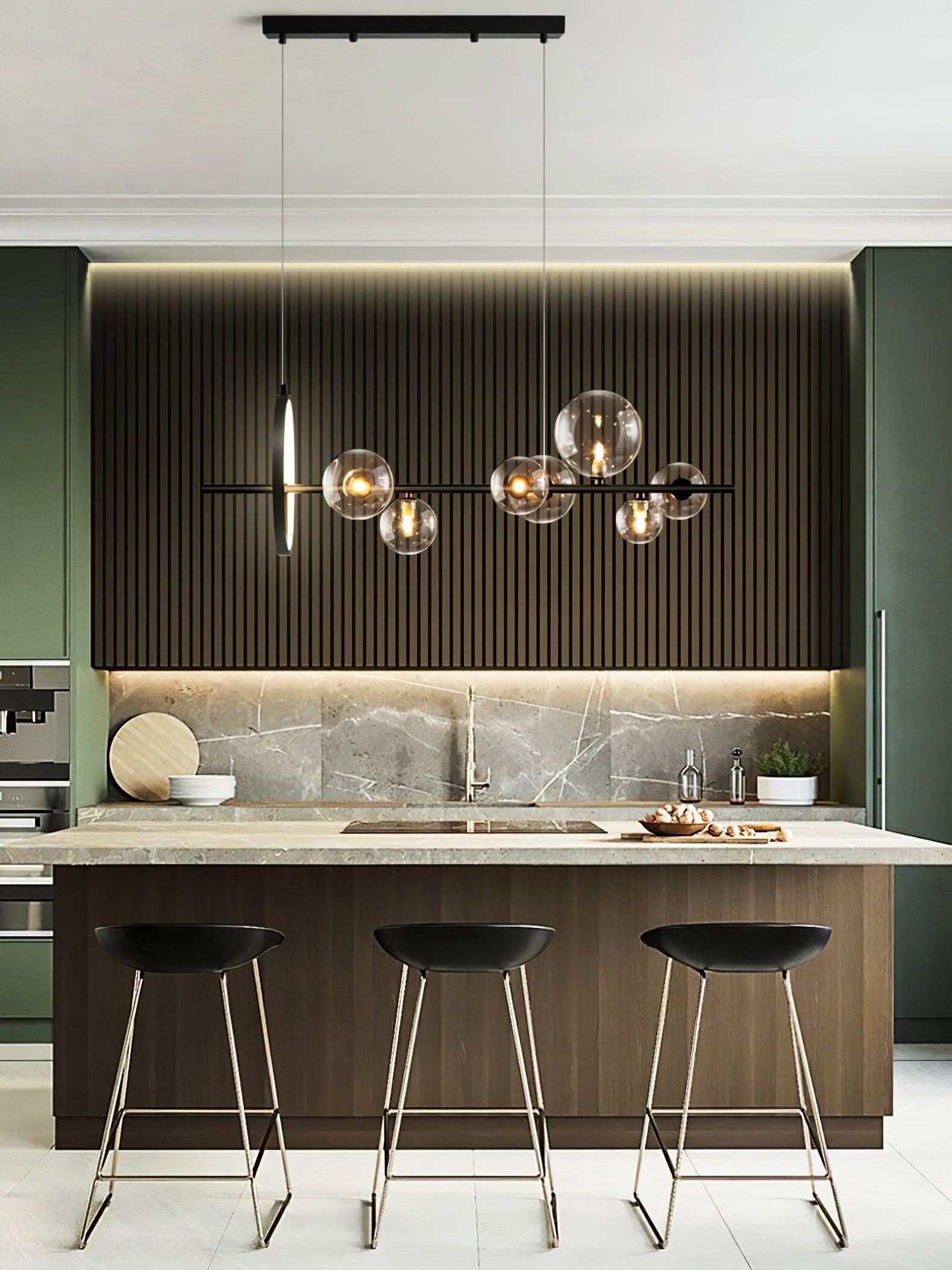 Lustra Lustre Verre Bulles Nordic Noir
