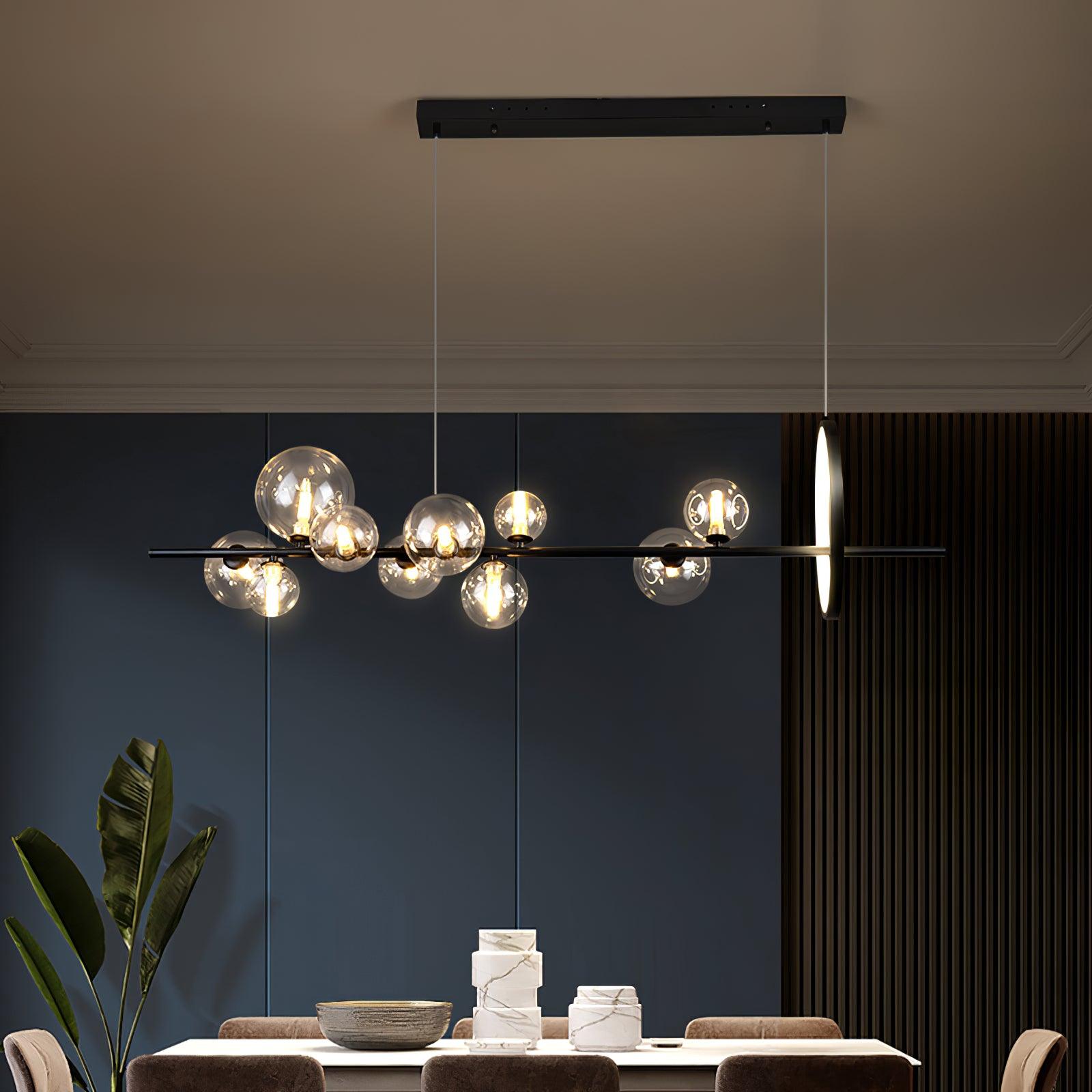 Lustra Lustre Verre Bulles Nordic Noir