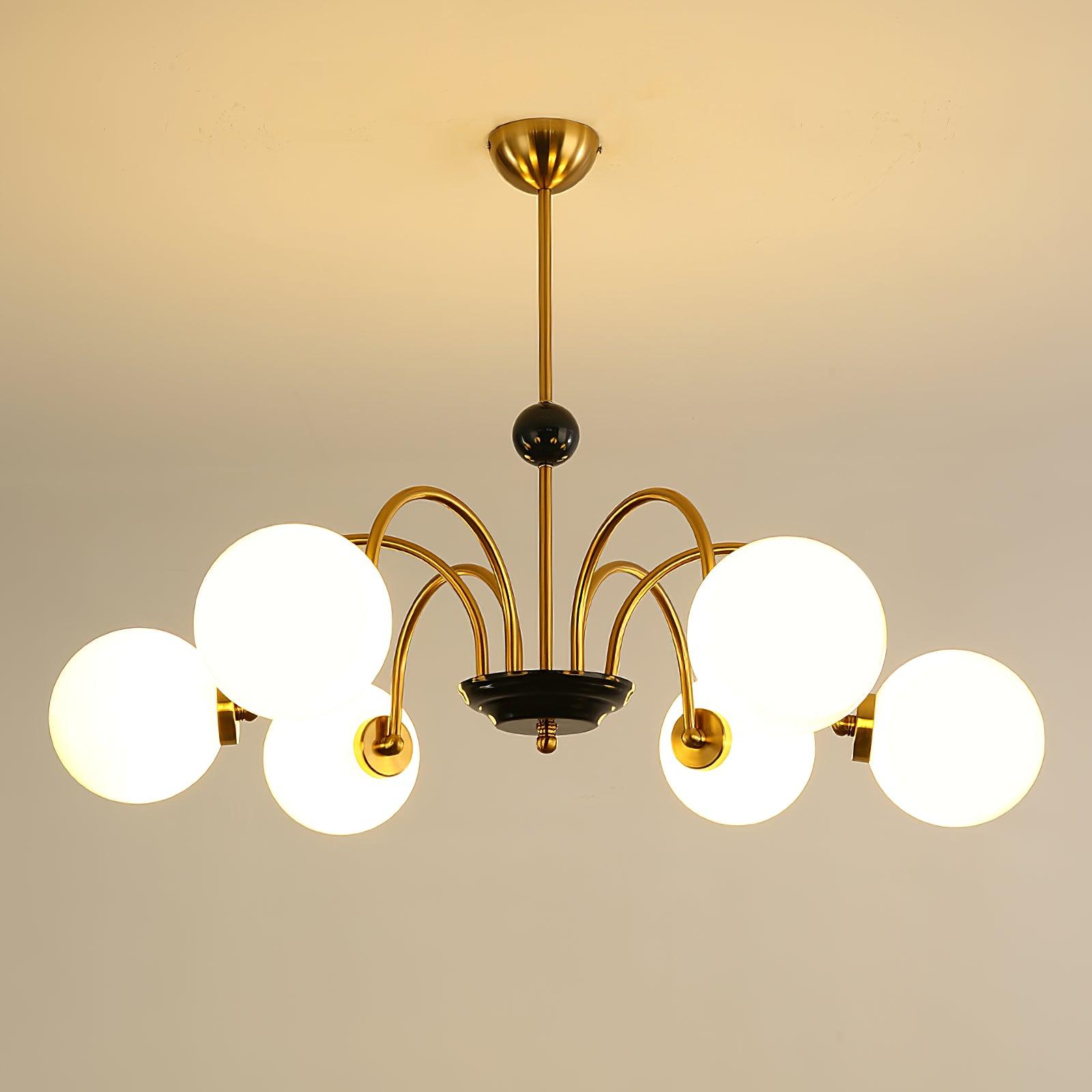 Lustre Courbé Globe Nuances Moderne Rétro Style