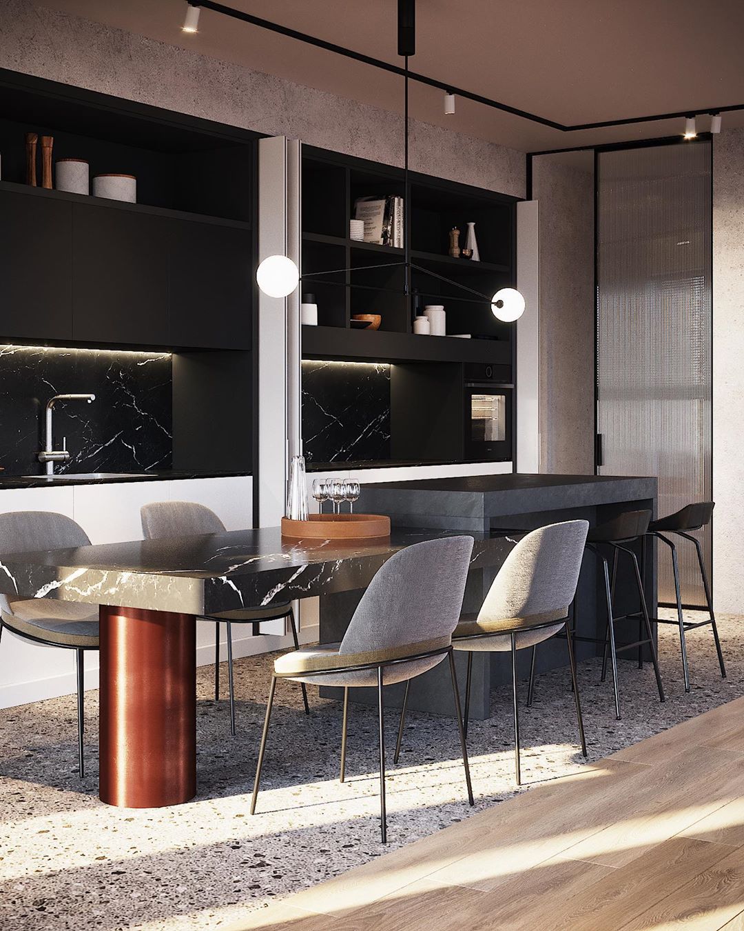 Lustra Lustre Mobile Noir Minimaliste