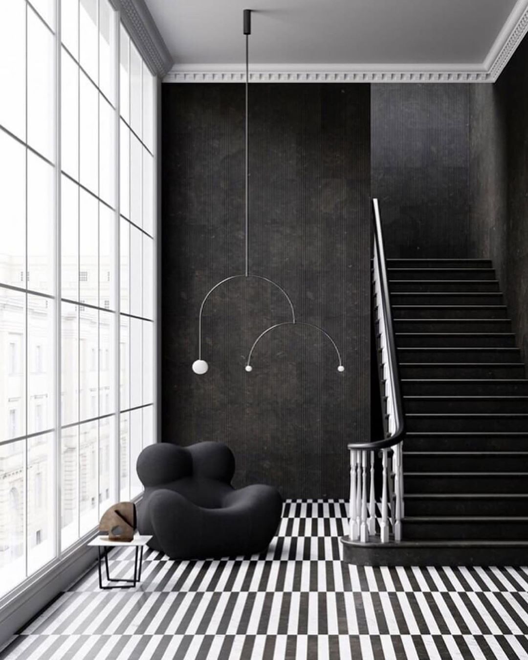 Lustra Lustre Mobile Noir Minimaliste