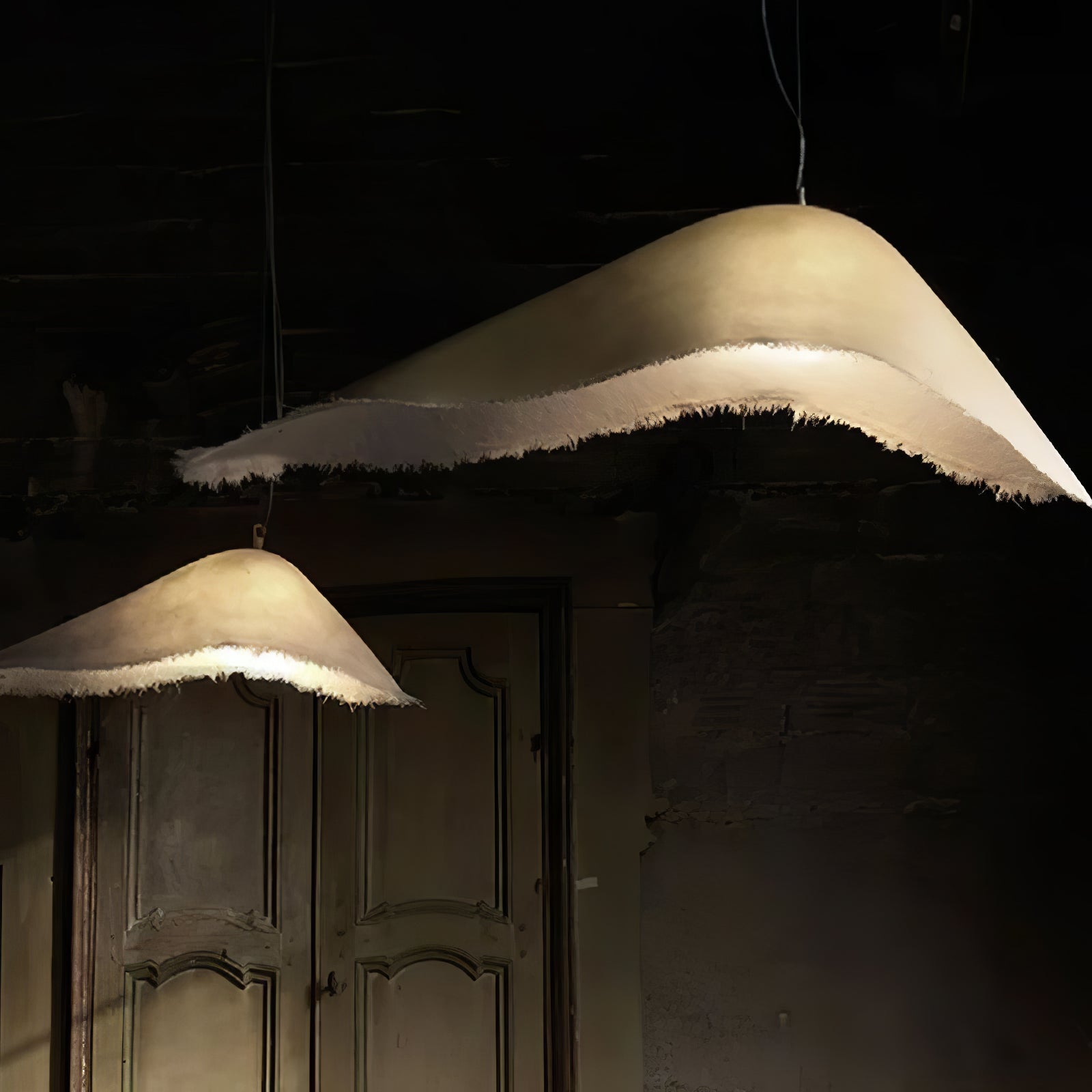 Lustra Suspension en Travertin Pierre Naturelle
