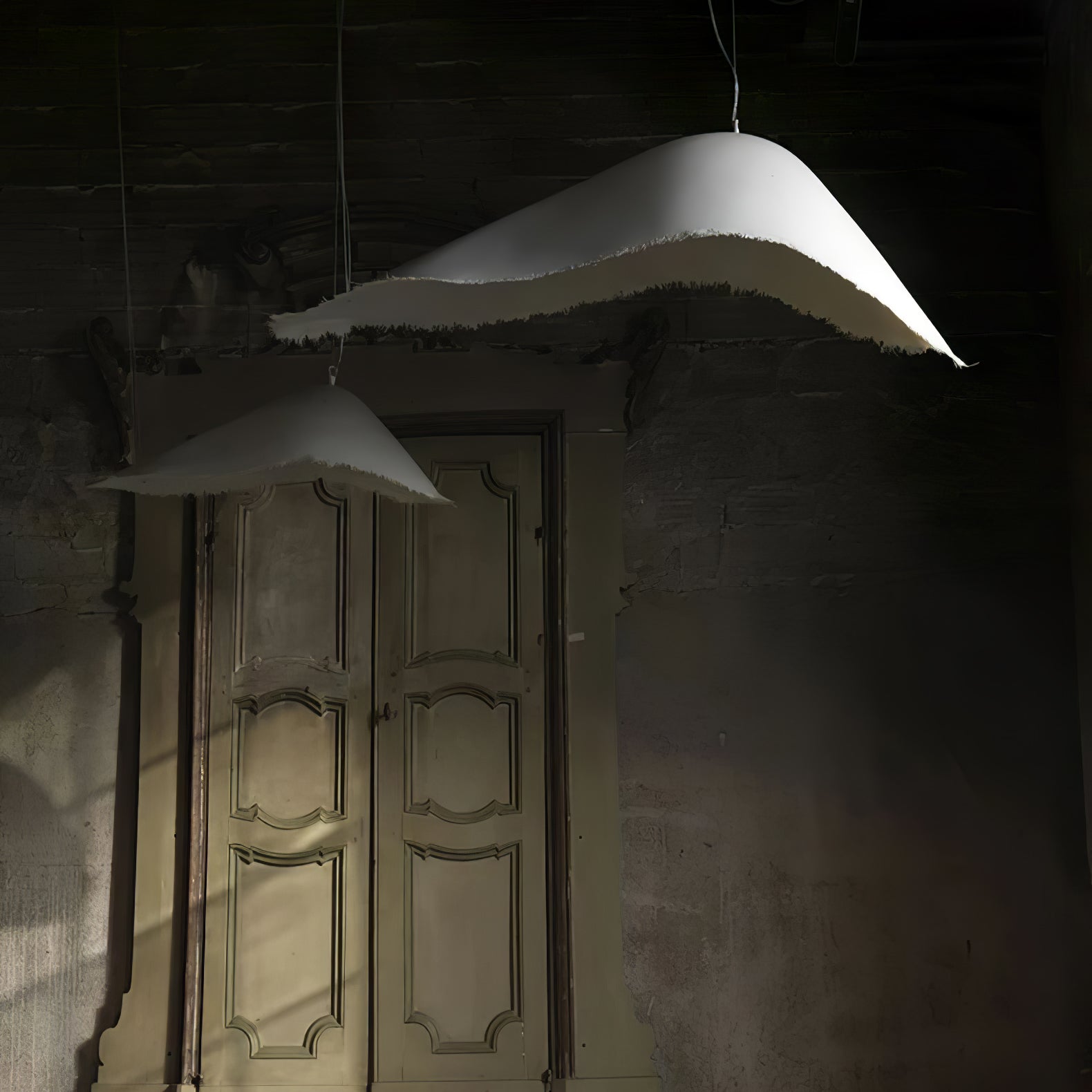 Lustra Suspension en Travertin Pierre Naturelle