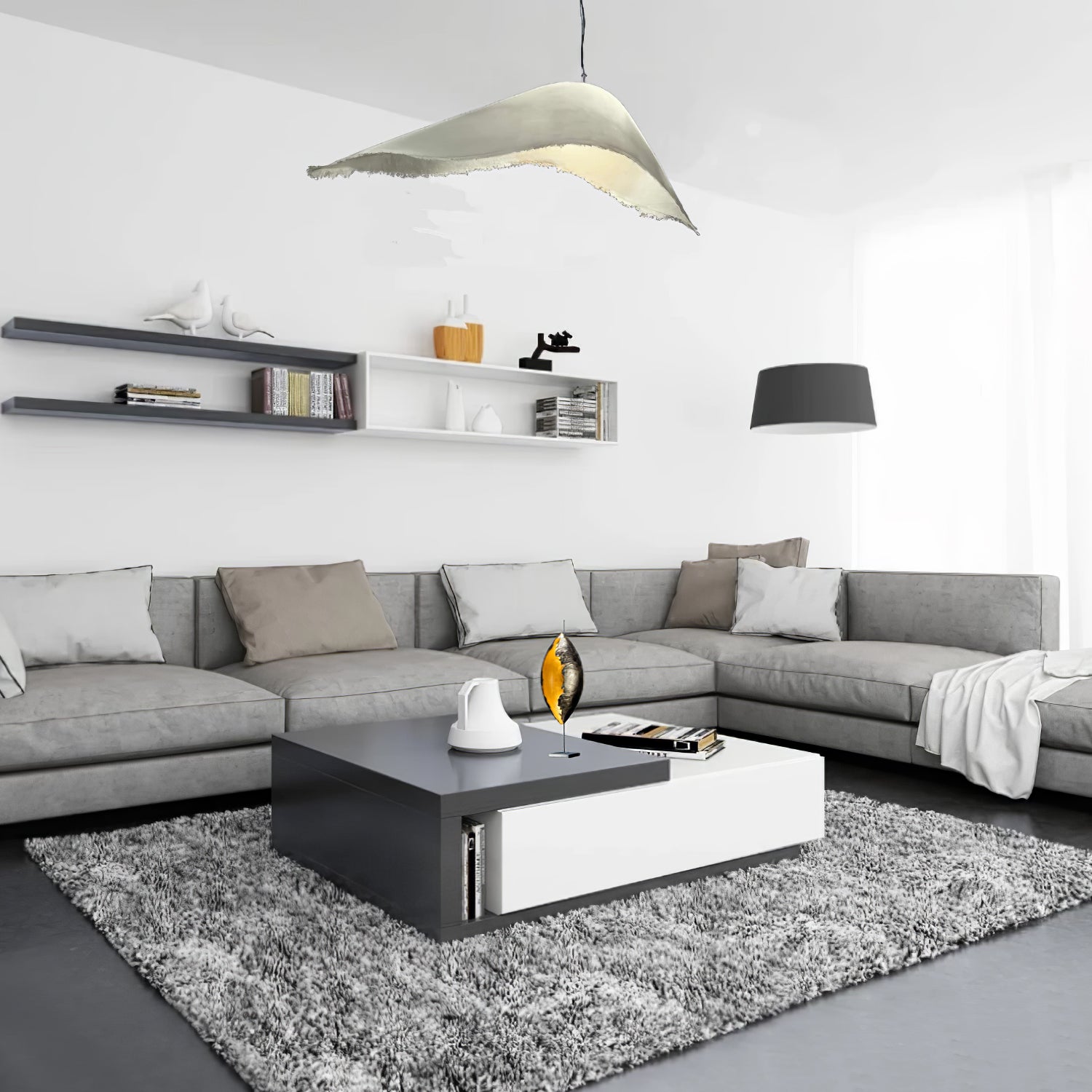 Lustra Suspension en Travertin Pierre Naturelle