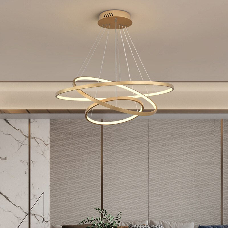 Aluna Suspension 3  Anneaux Moderne Salon