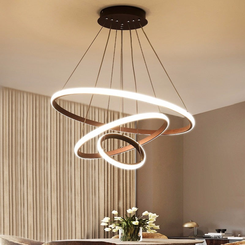 Zin Suspension Anneau Moderne Noir/Blanc/Doré. Salon