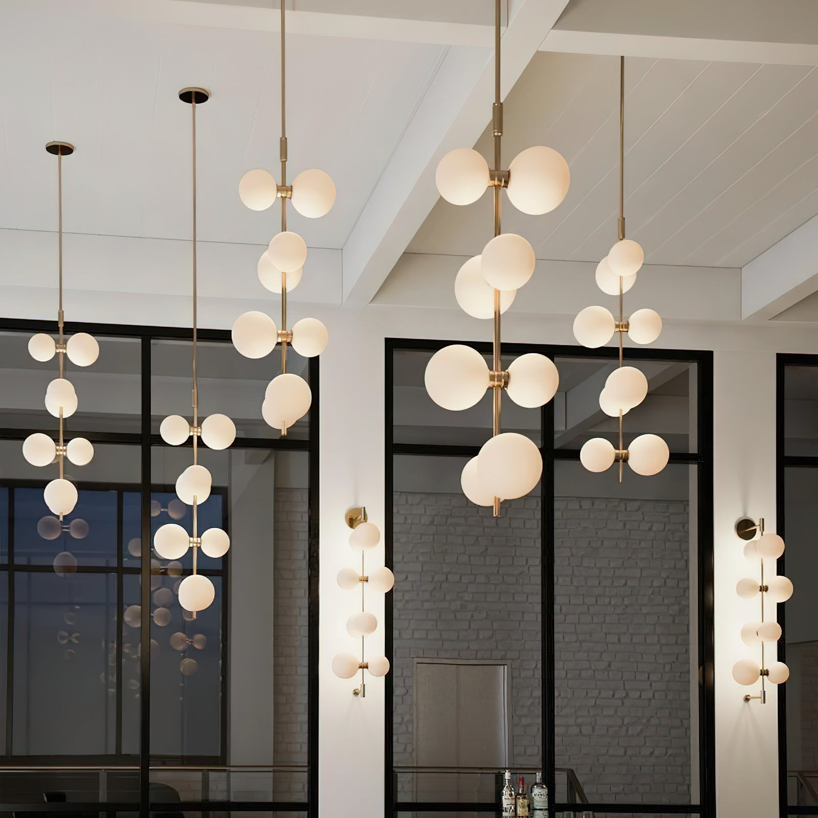 Zelirila Lampe Suspendue En Verre Sur Rail Art Premium Moderne