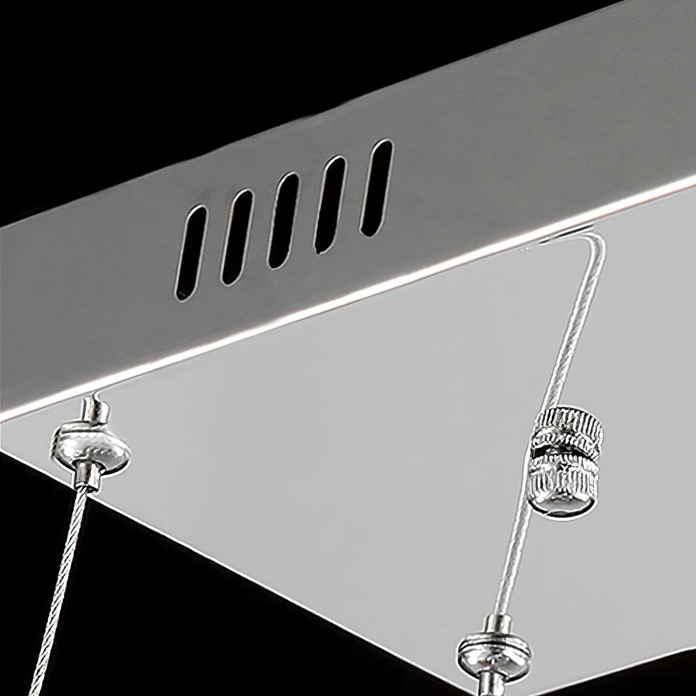 Lustra Lustre Cristal Double C Moderne Argent 2-Rings