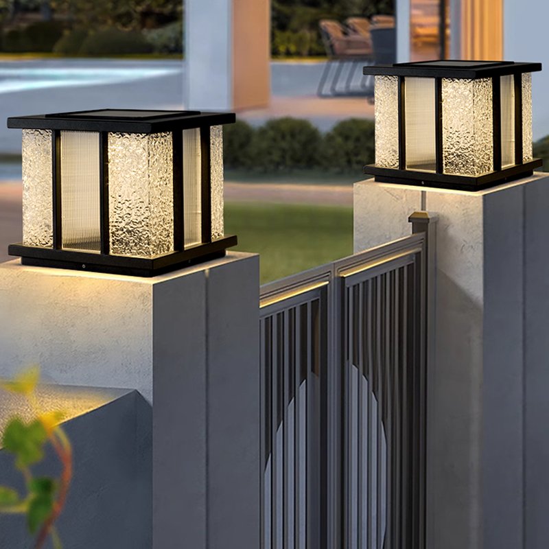 Alraeir Lampe Solaire Extérieure Cube en Verre Moderne