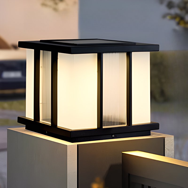 Alraeir Lampe Solaire Extérieure Cube en Verre Moderne
