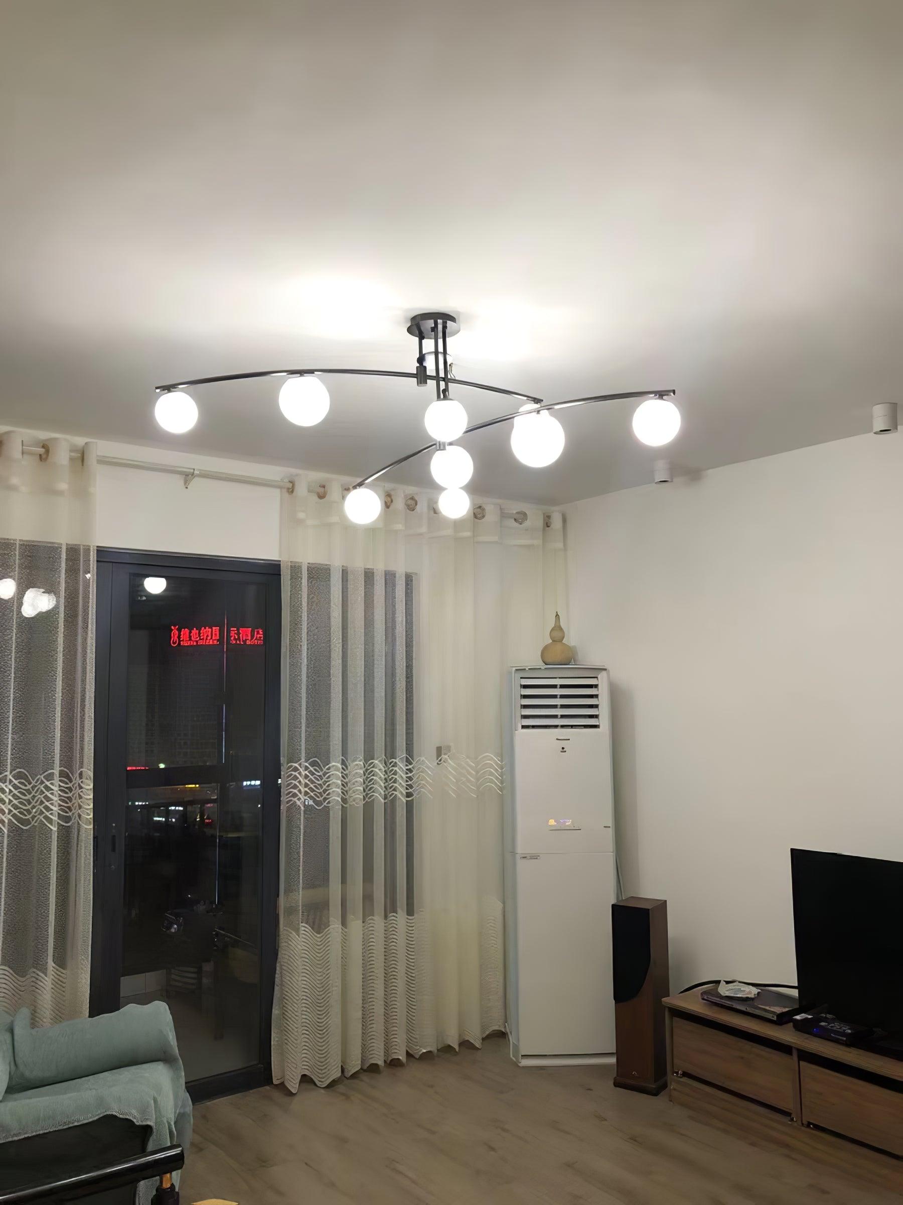 Lustra Lustre à Long Bras Moderne 6 Lumières