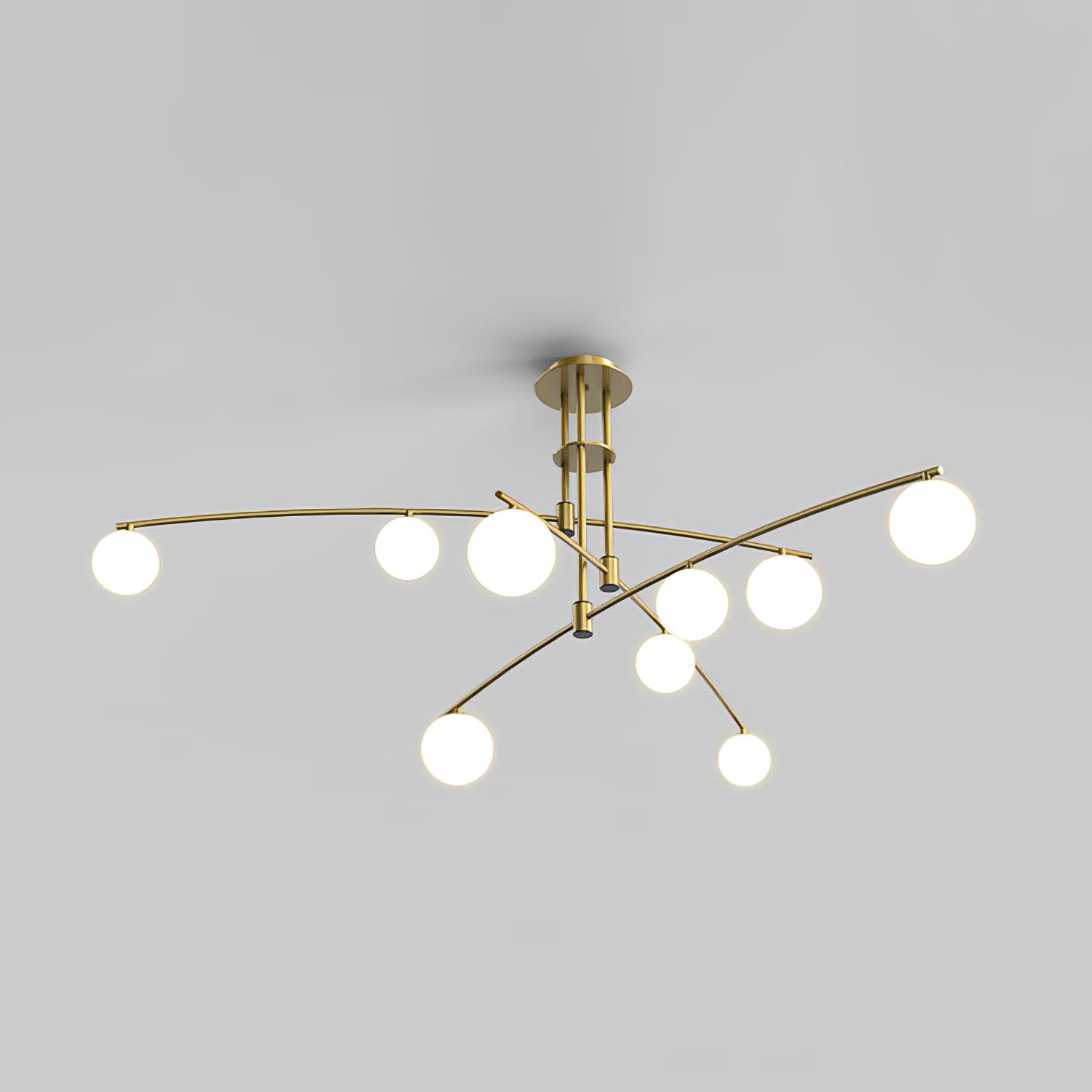 Lustra Lustre à Long Bras Moderne 6 Lumières