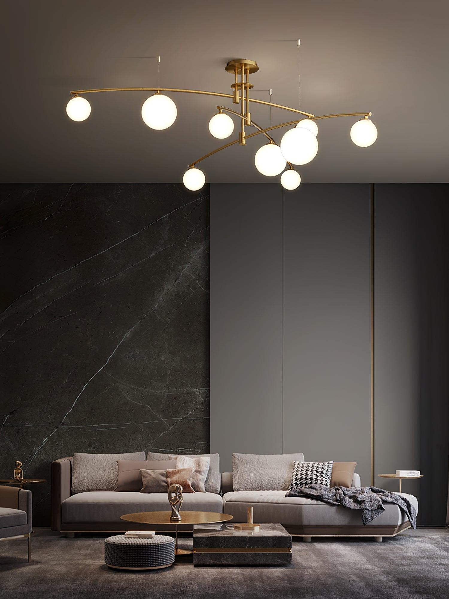Lustra Lustre à Long Bras Moderne 6 Lumières