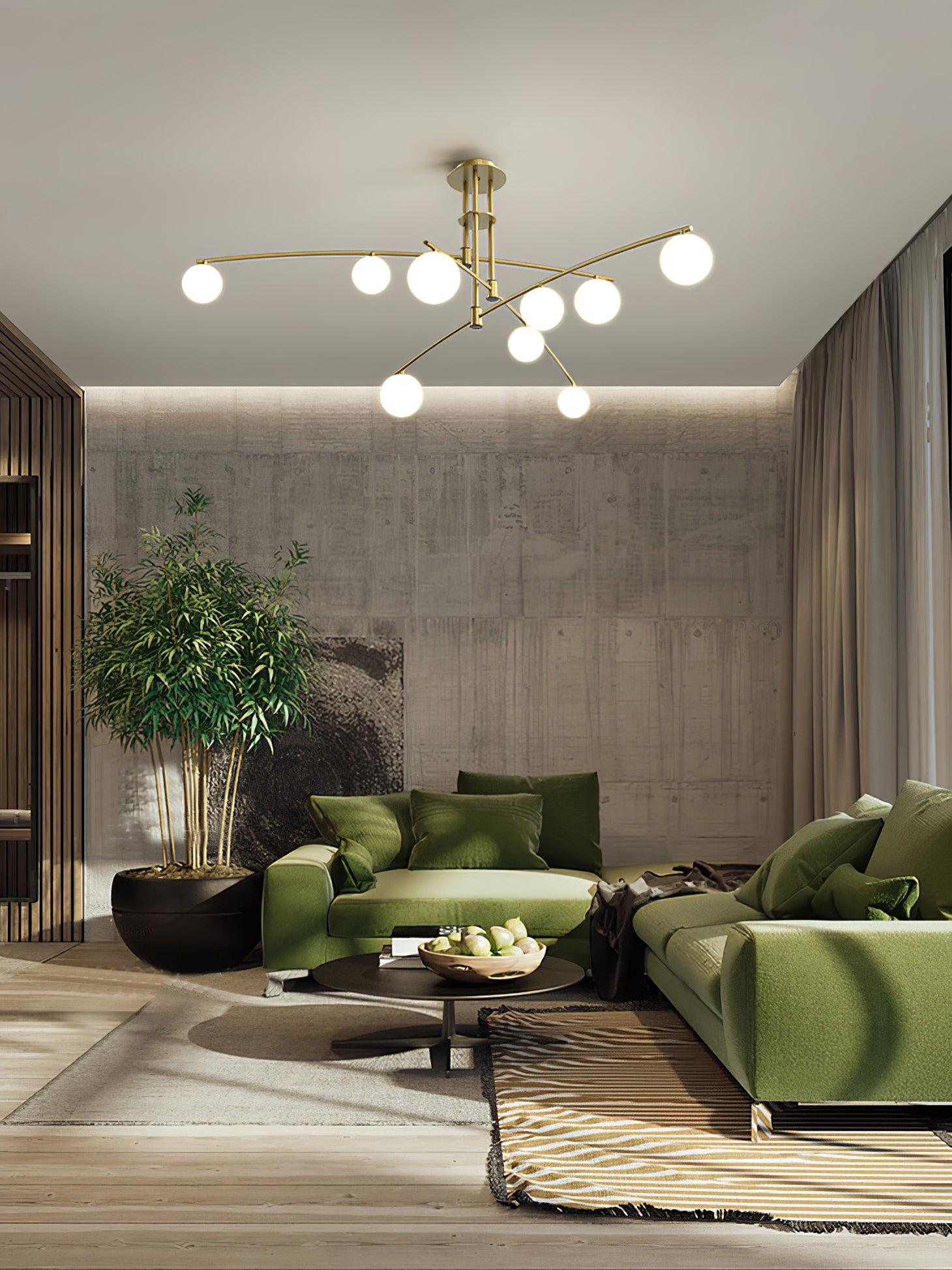 Lustra Lustre à Long Bras Moderne 6 Lumières