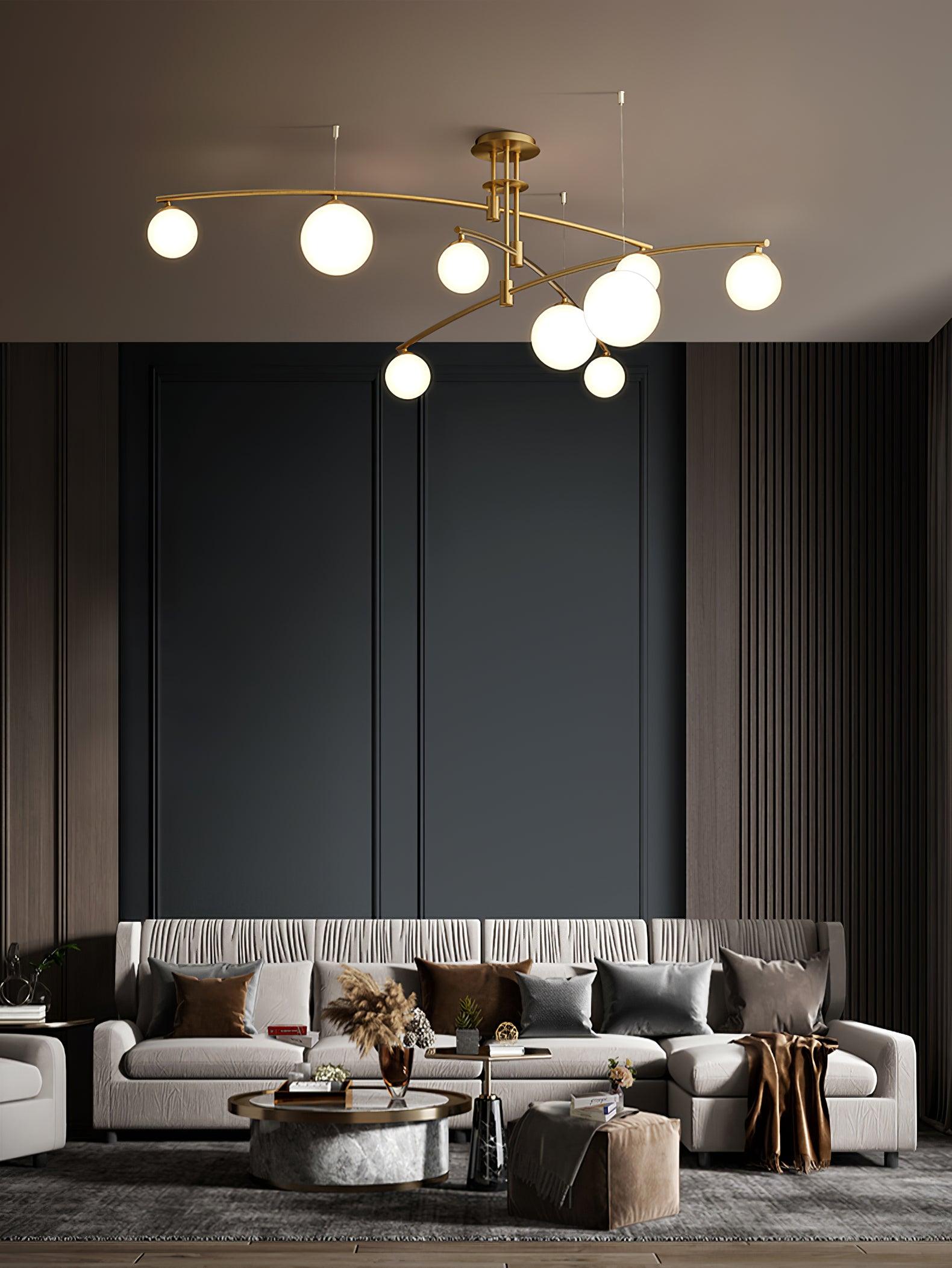 Lustra Lustre à Long Bras Moderne 6 Lumières