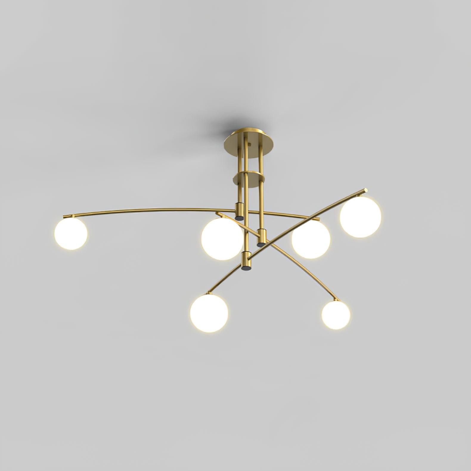 Lustra Lustre à Long Bras Moderne 6 Lumières