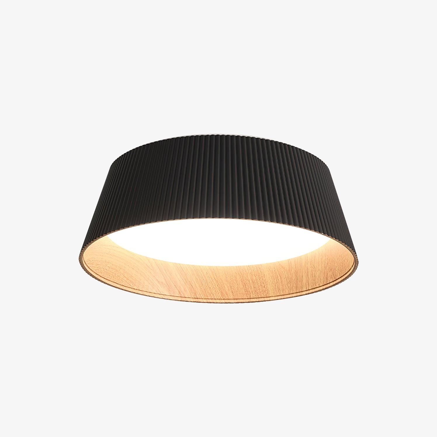Solara Plafonnier Cylindre Cannelé Bois Élégant Contemporain