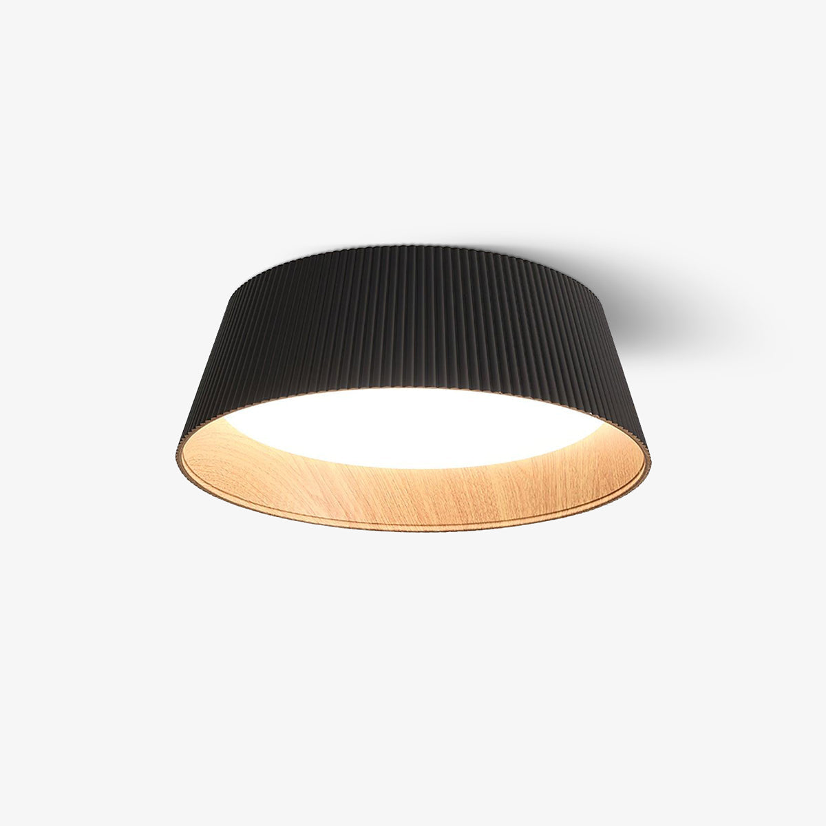 Solara Plafonnier Cylindre Cannelé Bois Élégant Contemporain