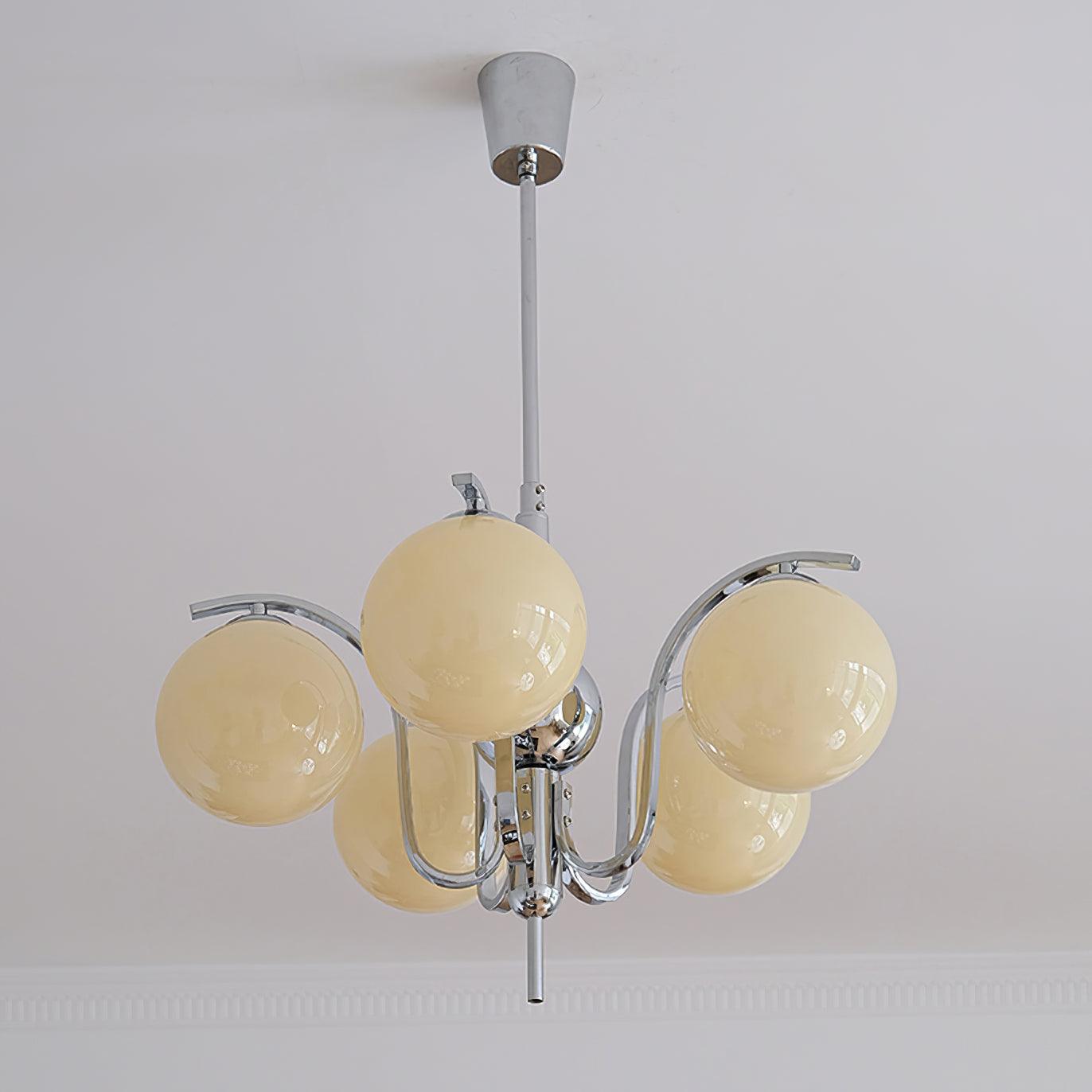 LustraLustre Élégant en Verre et Chrome