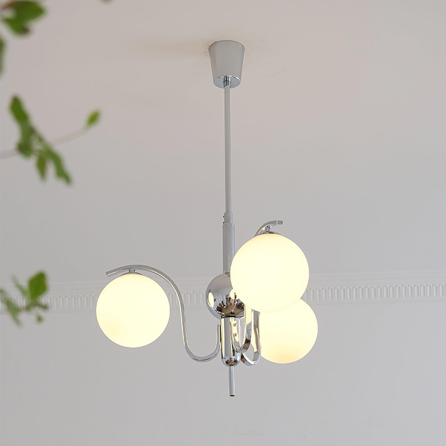 LustraLustre Élégant en Verre et Chrome