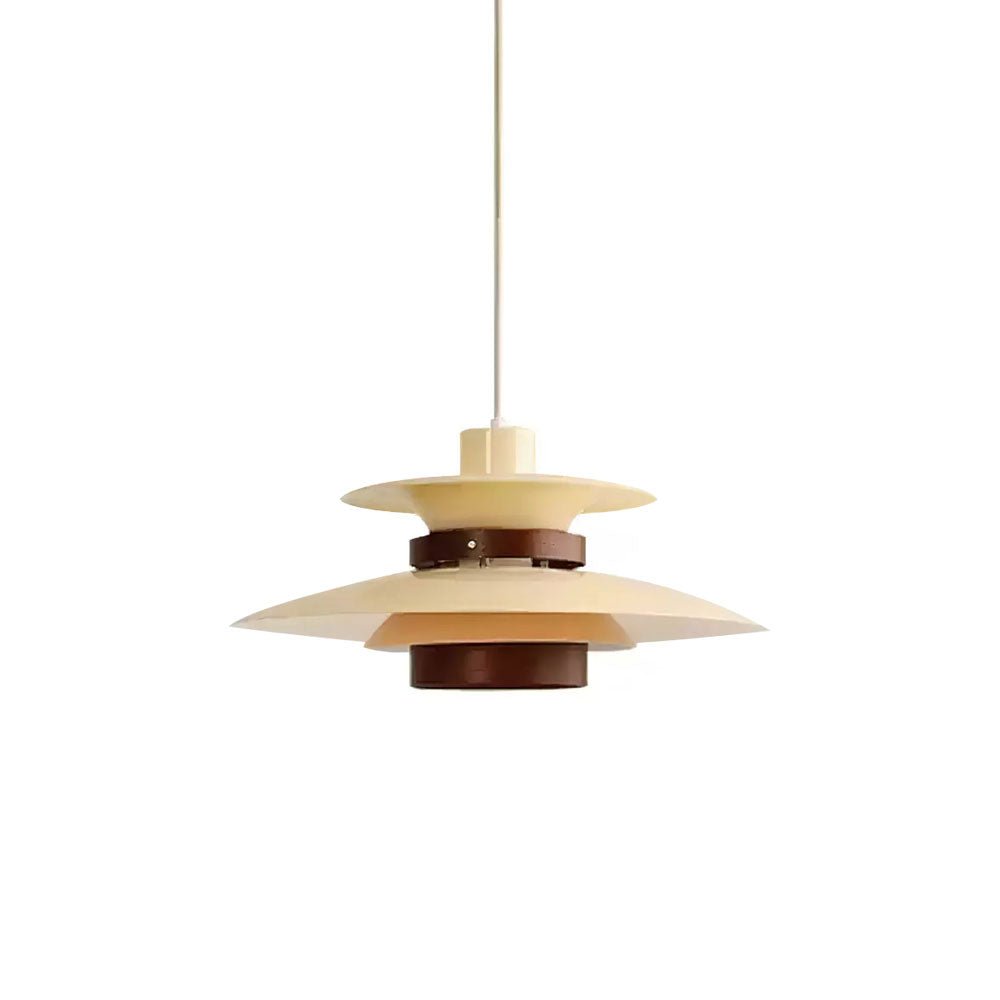 Solara Lampe suspendue en bois avec abat-jour superposé pour salle à manger nordique