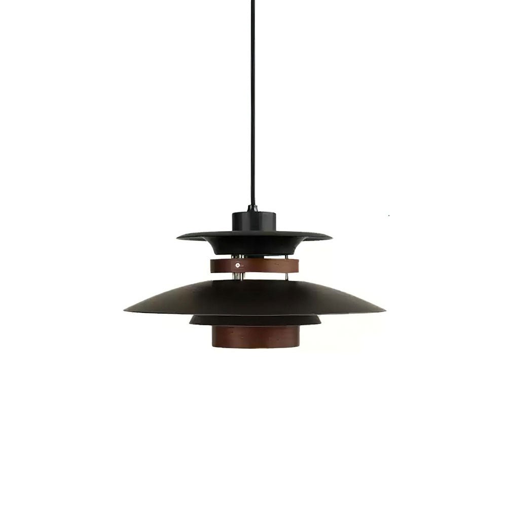 Solara Lampe suspendue en bois avec abat-jour superposé pour salle à manger nordique
