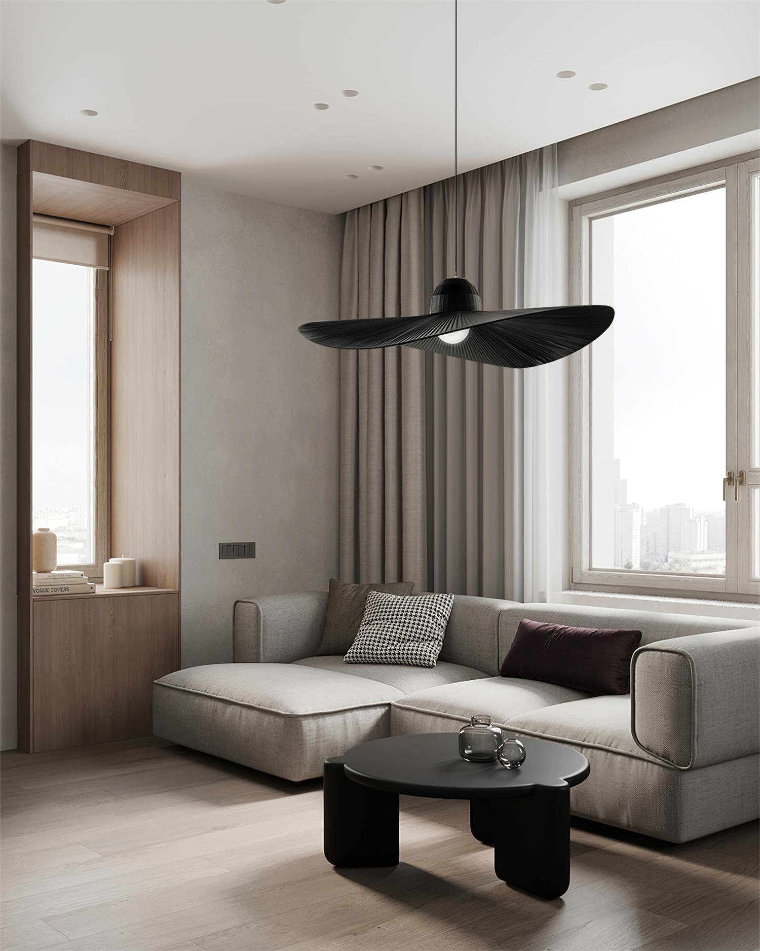 Moire Hat Suspension Tissu Plissé Moderne