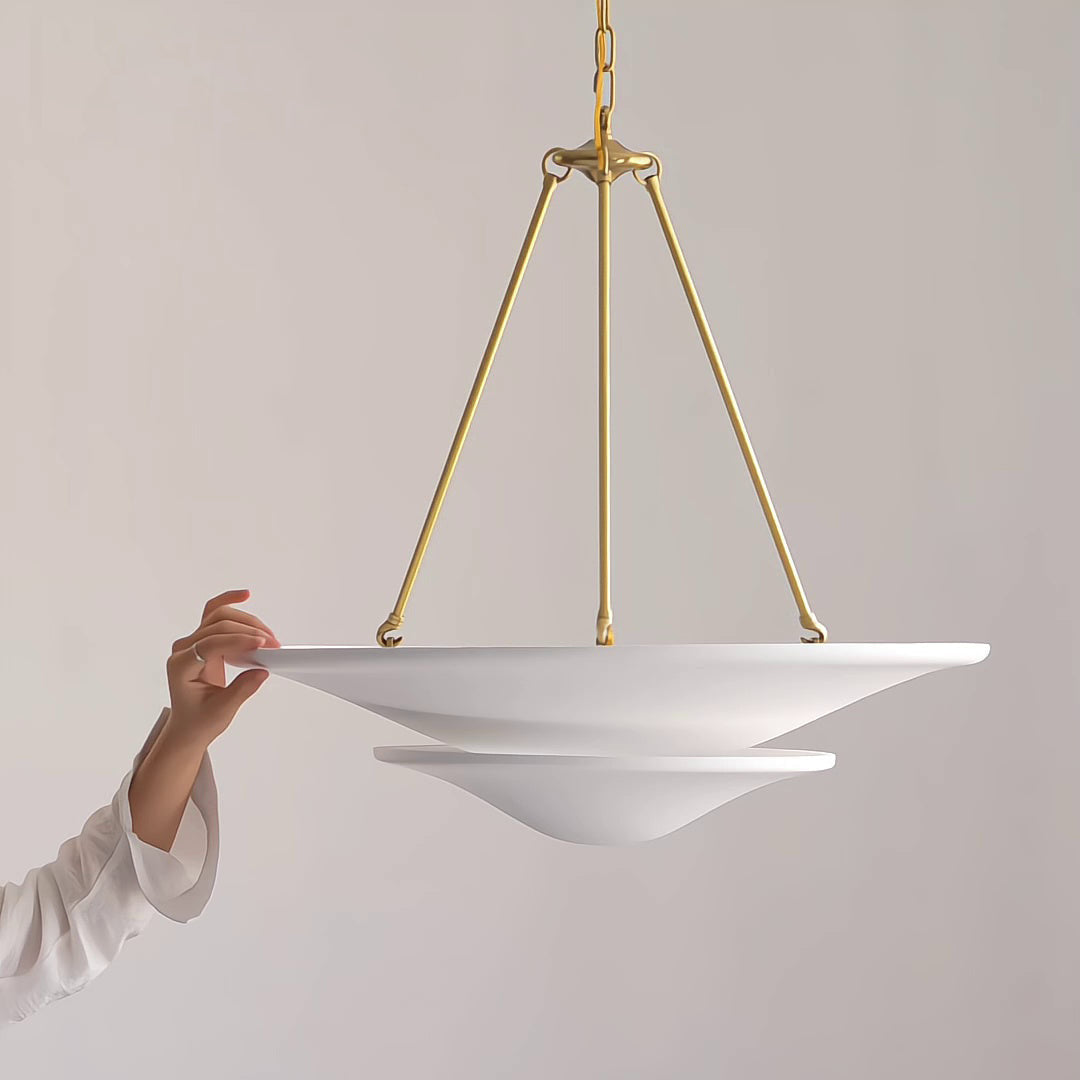 Mollino Lustre Sculptural en Plâtre Suspendu