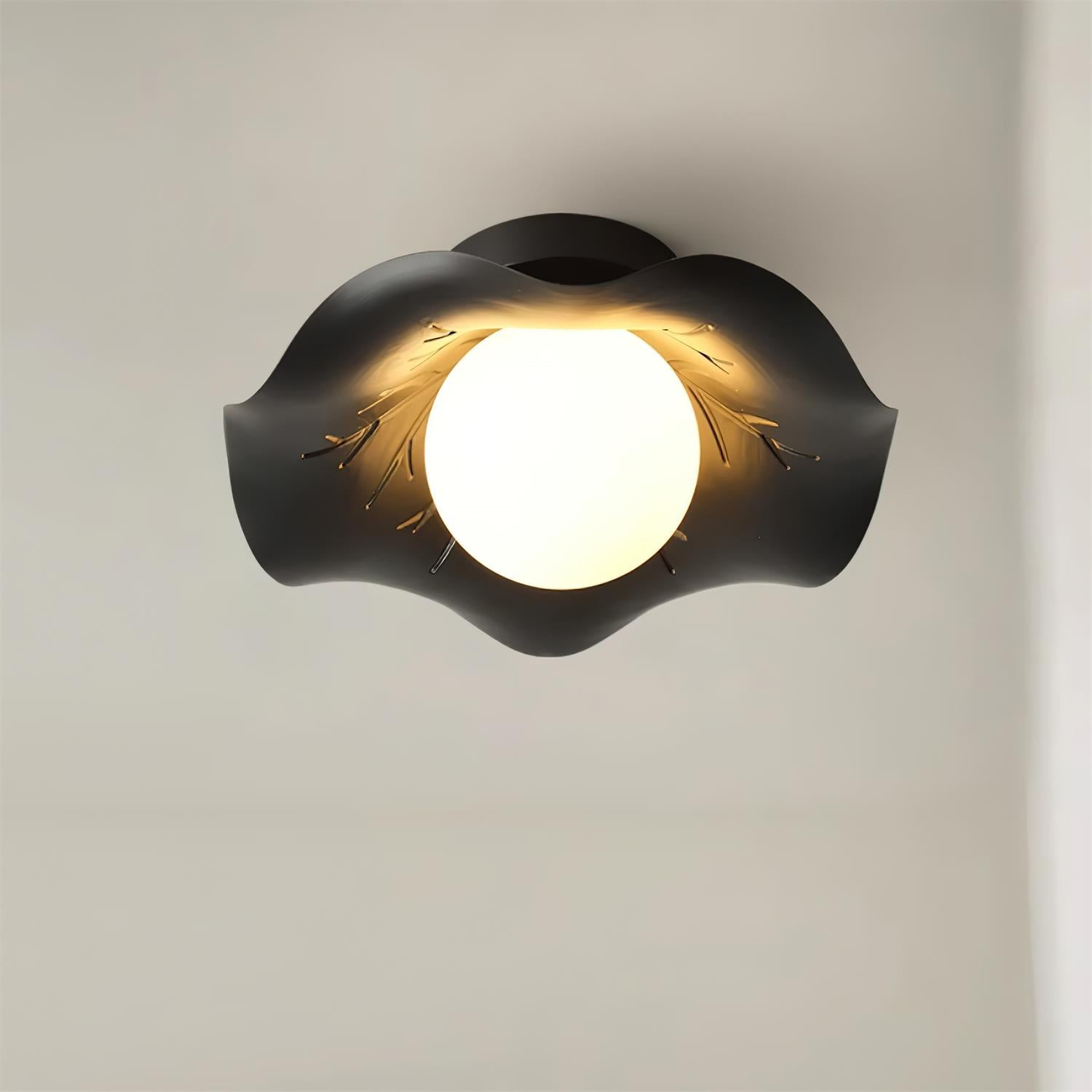 Monae Lumière de Plafond Pétale Globe Noir